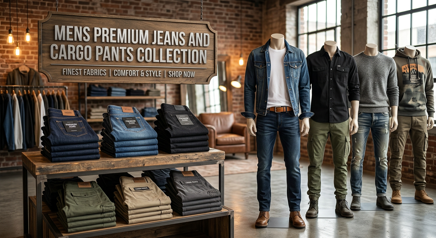 Mens Premium Jeans Cargo Pants Collection