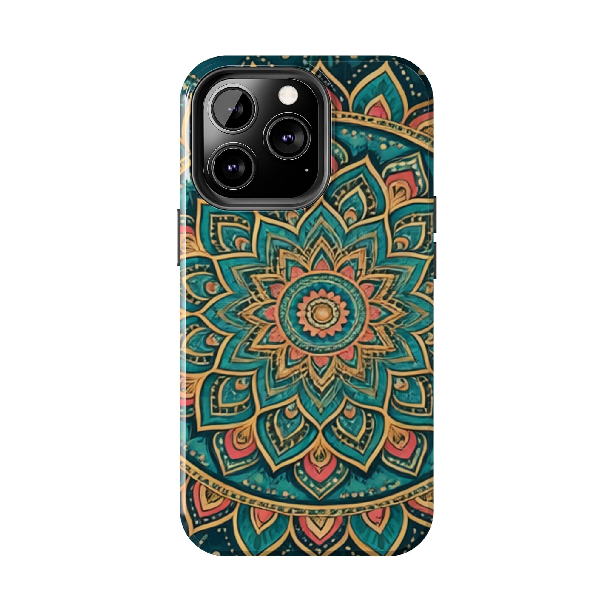 Teal Gold Mandala Tough Phone Case