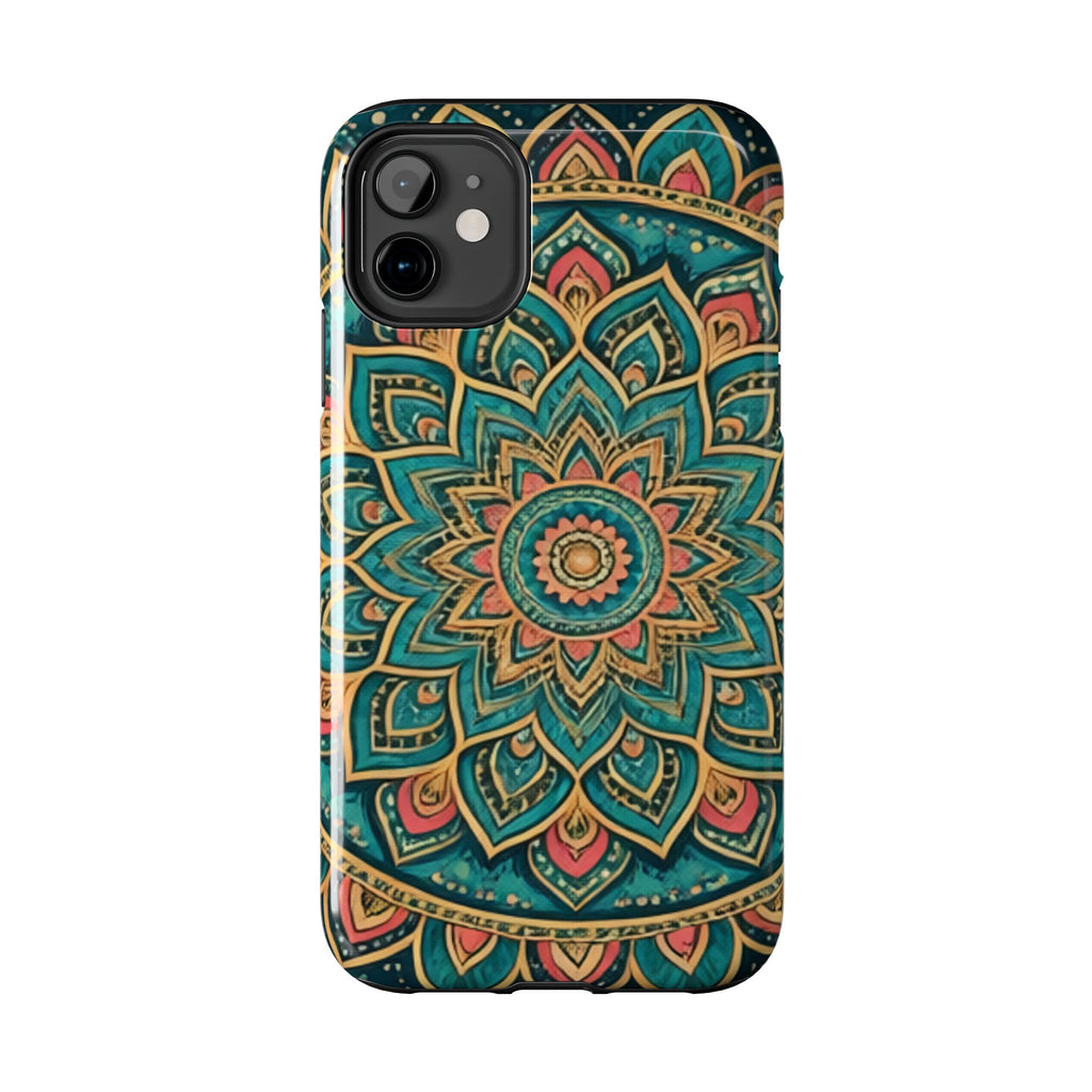 Teal Gold Mandala Tough Phone Case