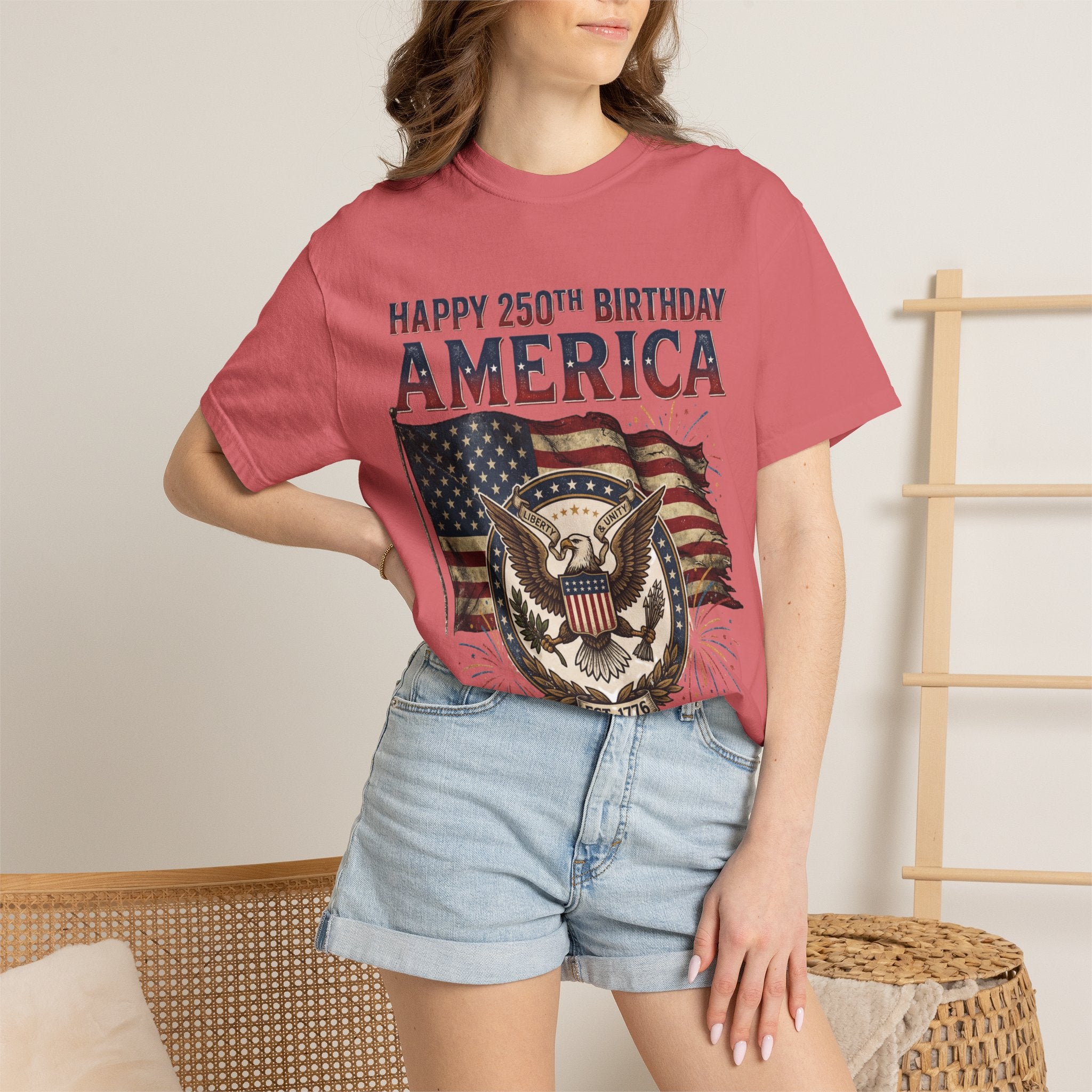 America 250th Anniversary T-Shirt — "Happy 250th Birthday America" Patriotic Tee (1776–2026)