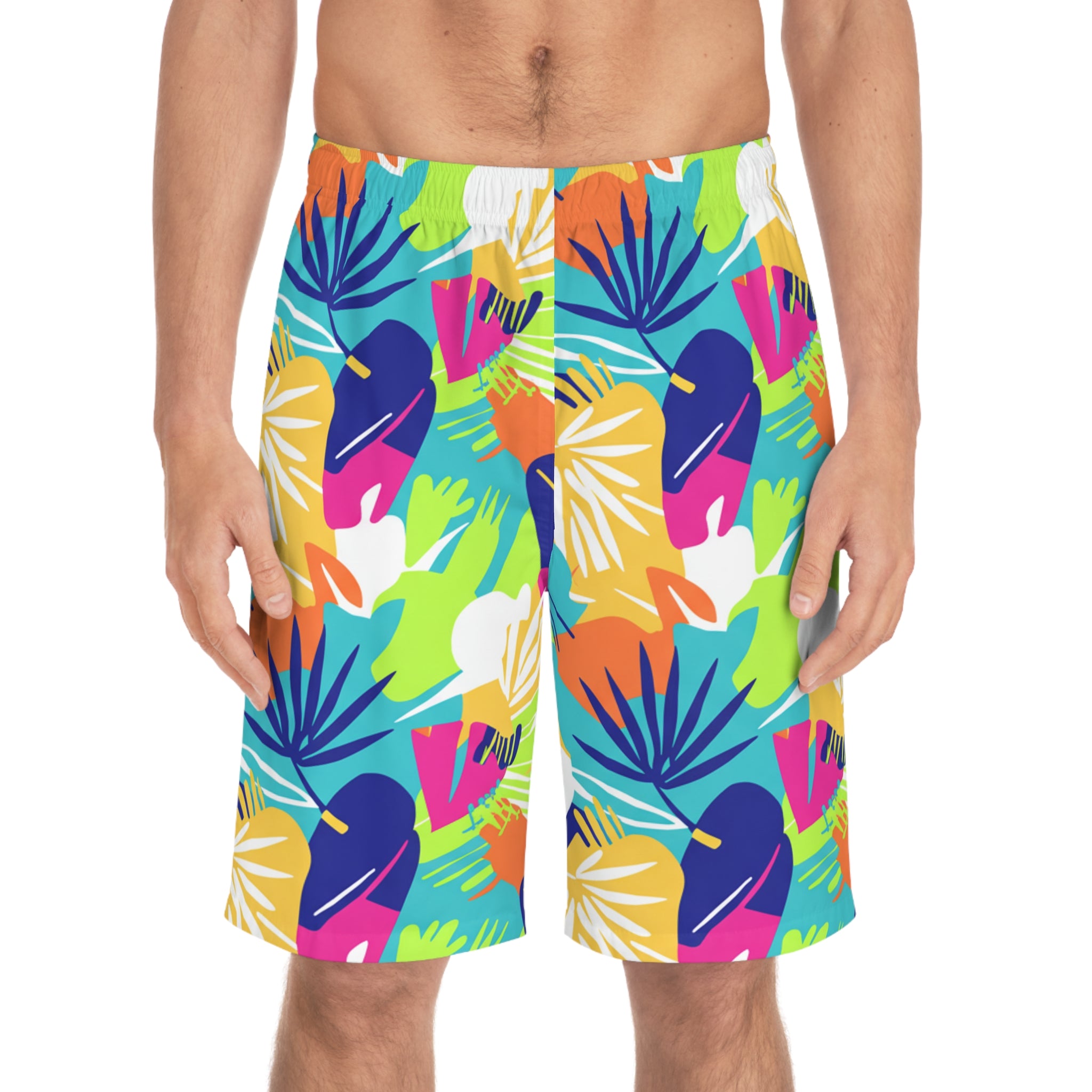 Tropical Surf Pattern Board Shorts | Men's Beachwear