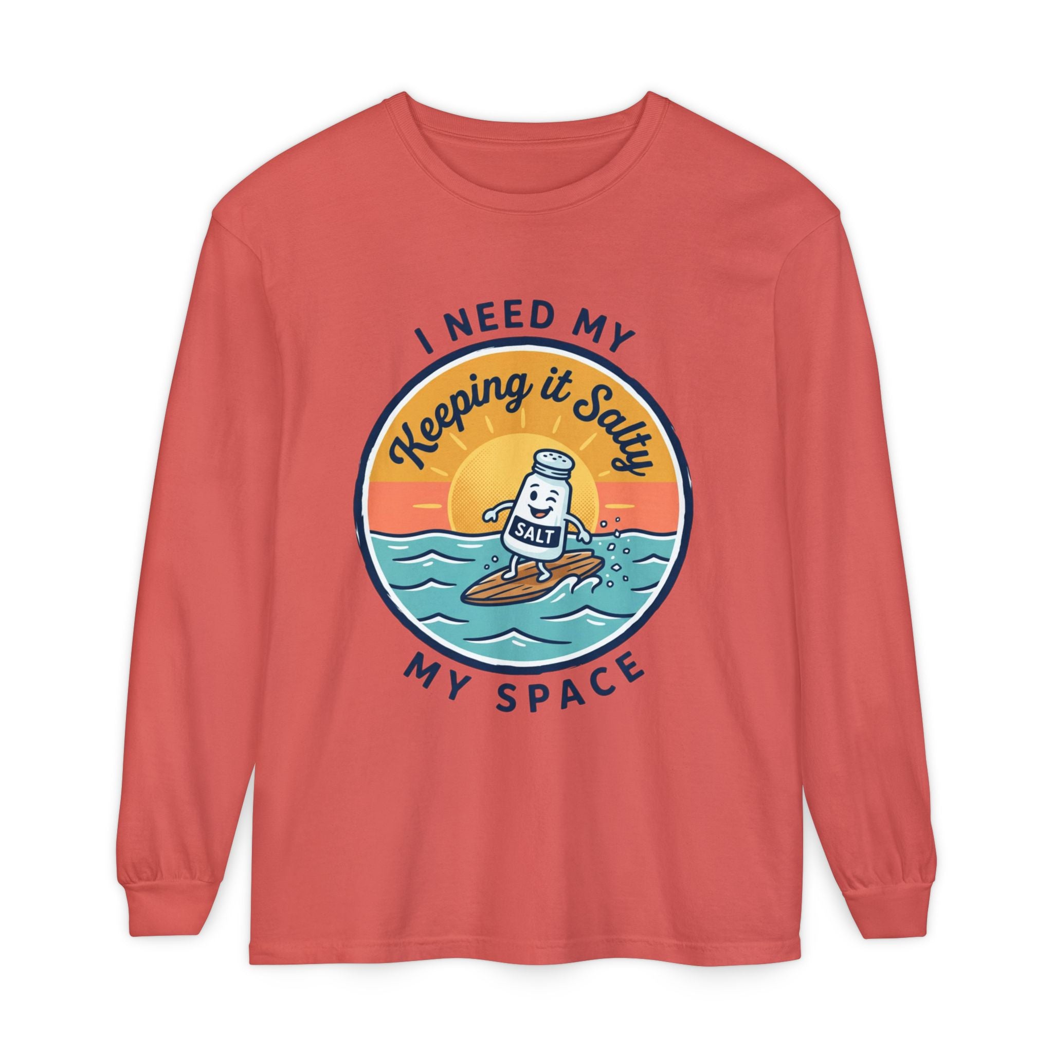 Keeping It Salty surf salt shaker illustration Long Sleeve T-Shirt | Summer beach vibes