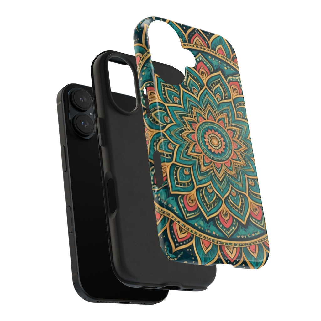 Teal Gold Mandala Tough Phone Case