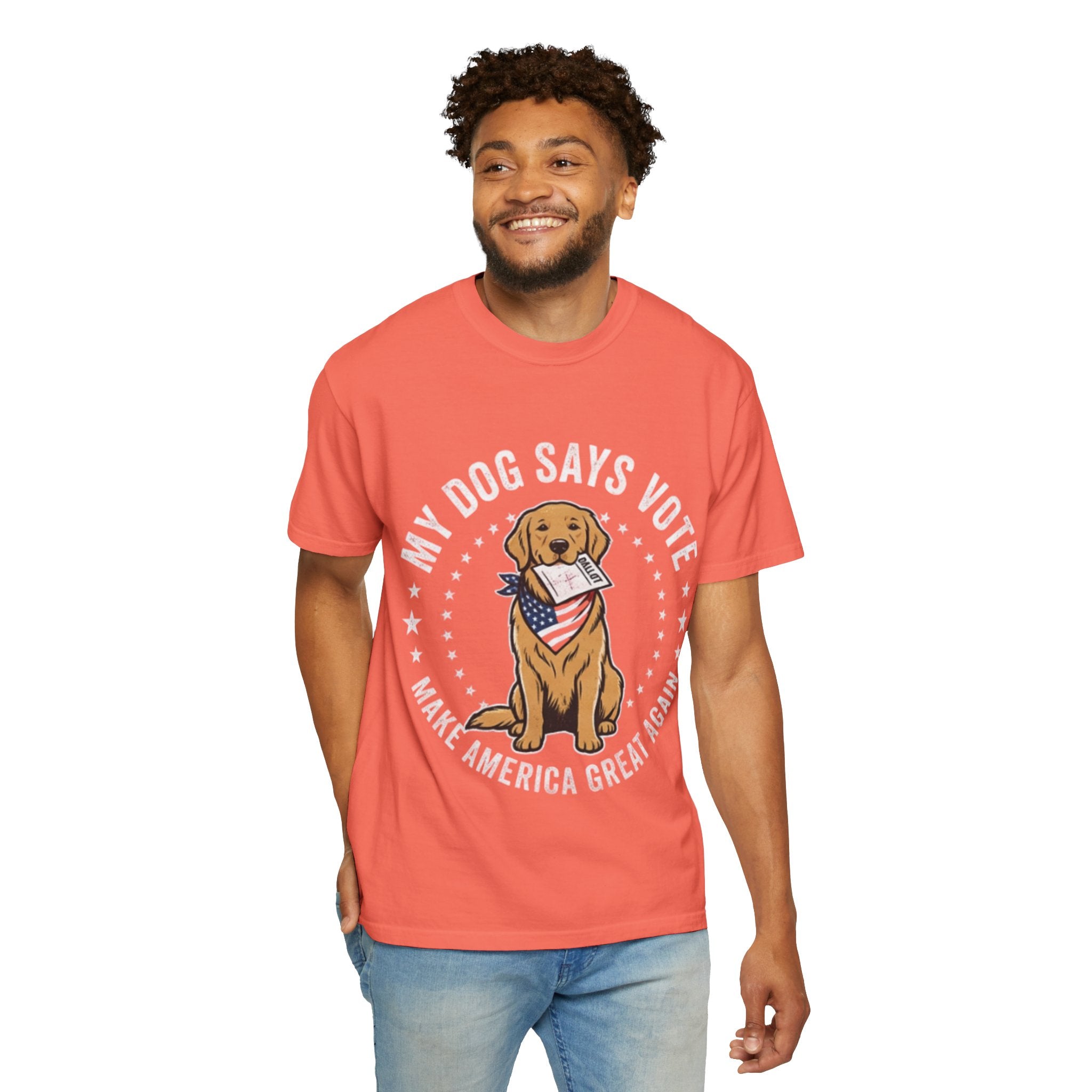 My Dog Says Vote Make America Great Again T-Shirt | Golden Retriever, Patriotic