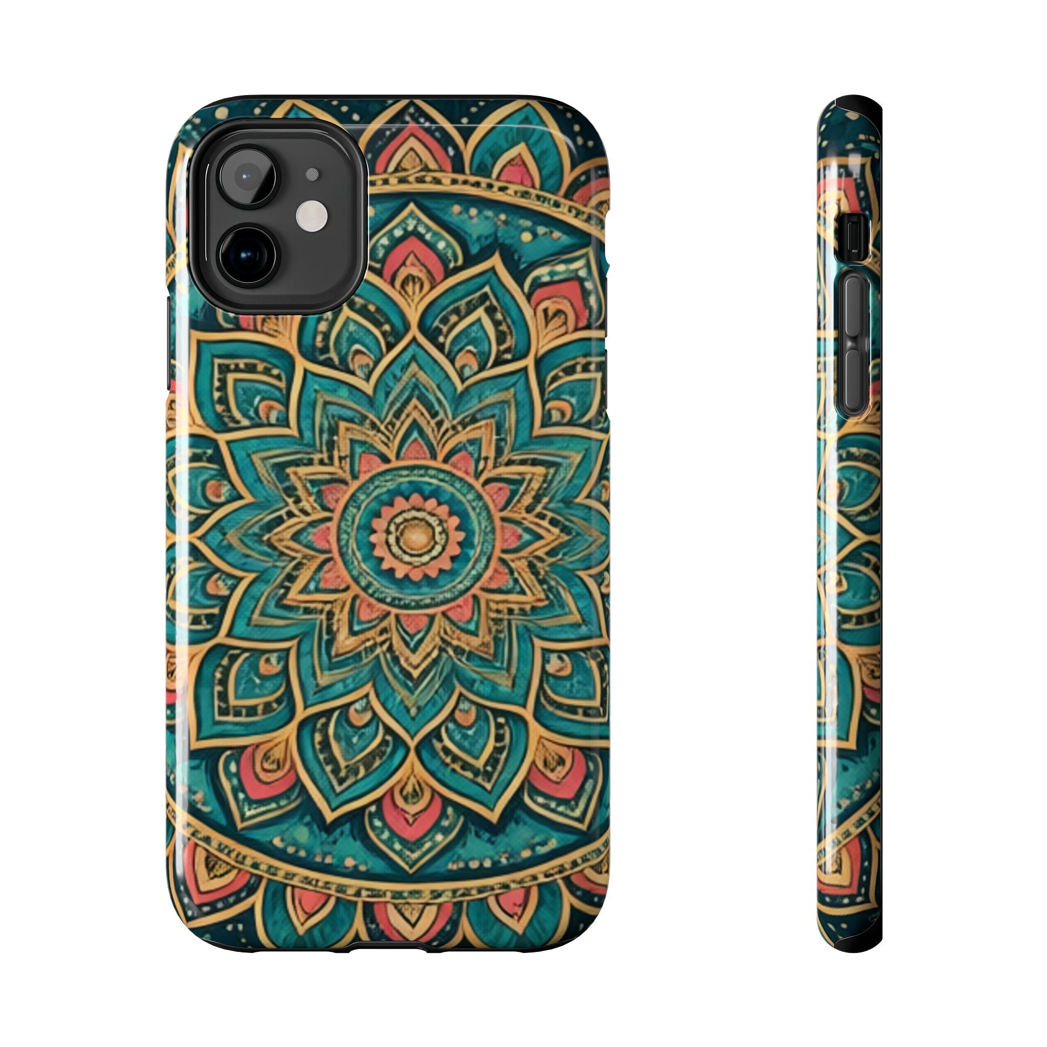 Teal Gold Mandala Tough Phone Case