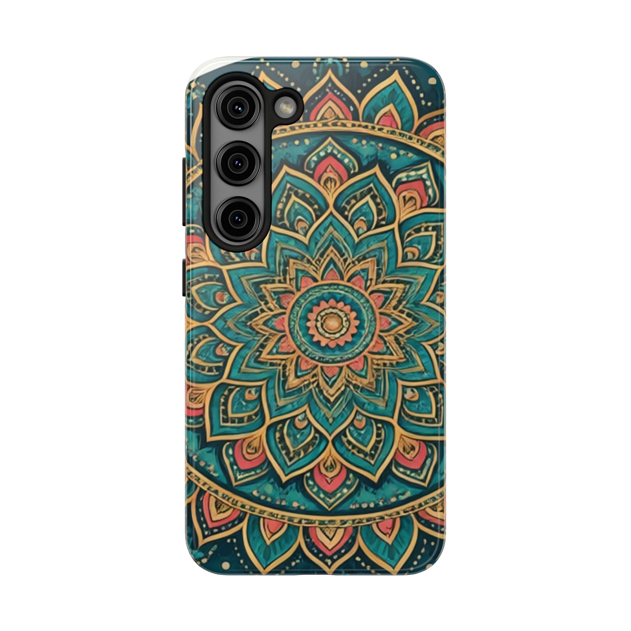 Teal Gold Mandala Tough Phone Case