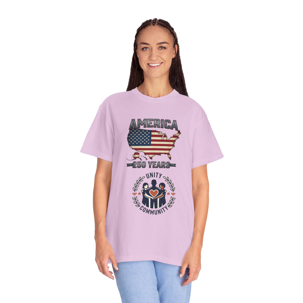 America 250 Years T-Shirt Celebration – Unity & Community