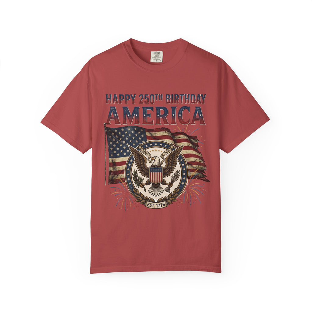 America 250th Anniversary T-Shirt — "Happy 250th Birthday America" Patriotic Tee (1776–2026)
