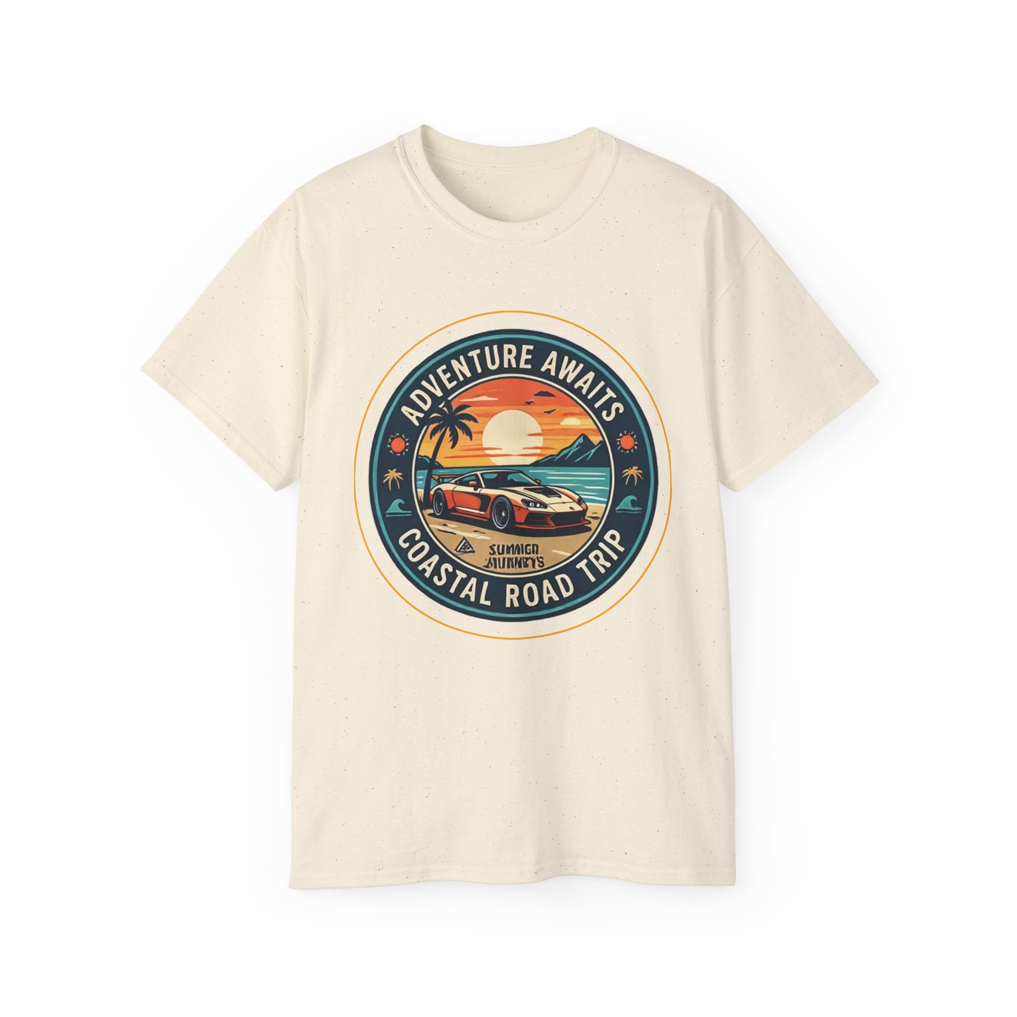 Adventure Awaits Coastal Road Trip T-Shirt | Sunset Surf Van, Catch You On The Next Wave