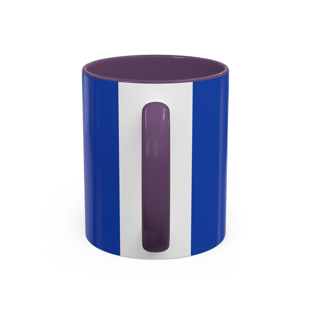 Blue Accent Coffee Mug with Neon Heart Hands Design — 11/15oz