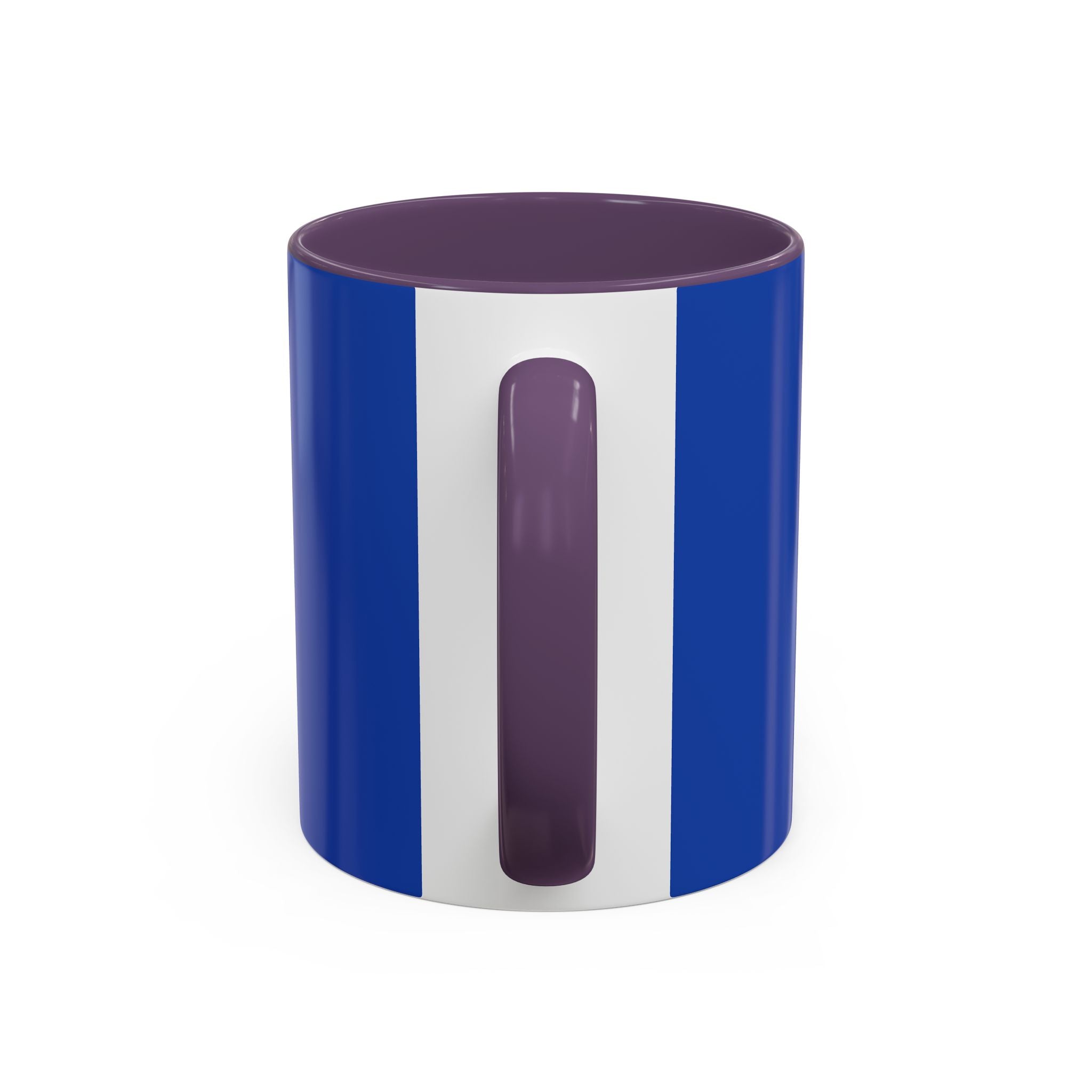 Blue Accent Coffee Mug with Neon Heart Hands Design — 11/15oz