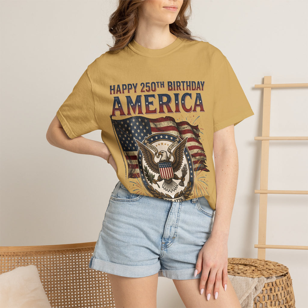 America 250th Anniversary T-Shirt — "Happy 250th Birthday America" Patriotic Tee (1776–2026)