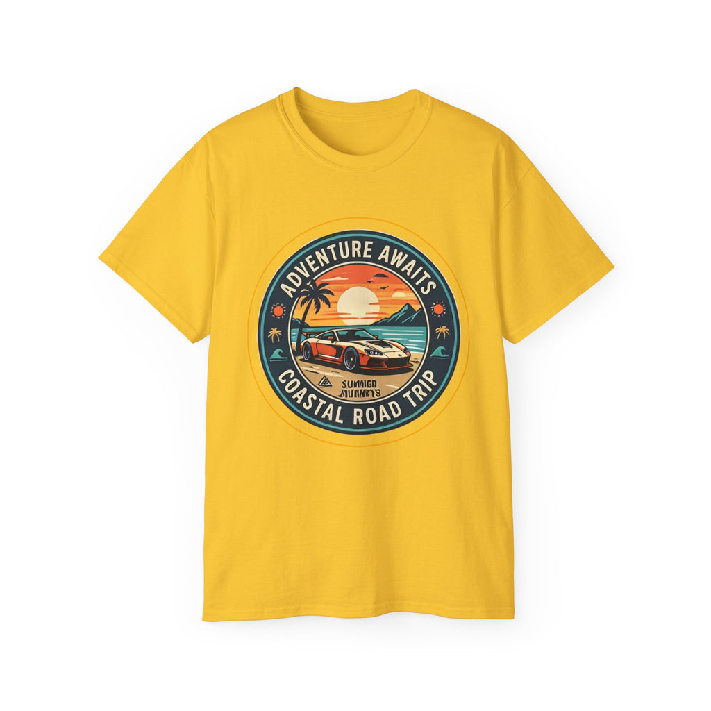 Adventure Awaits Coastal Road Trip T-Shirt | Sunset Surf Van, Catch You On The Next Wave