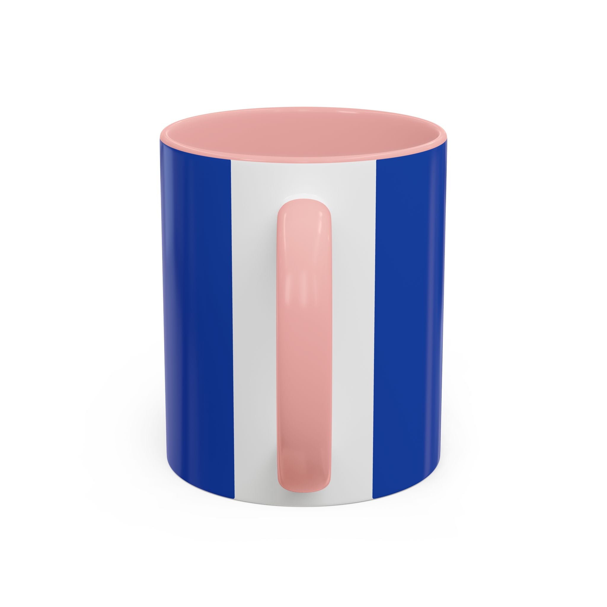Blue Accent Coffee Mug with Neon Heart Hands Design — 11/15oz