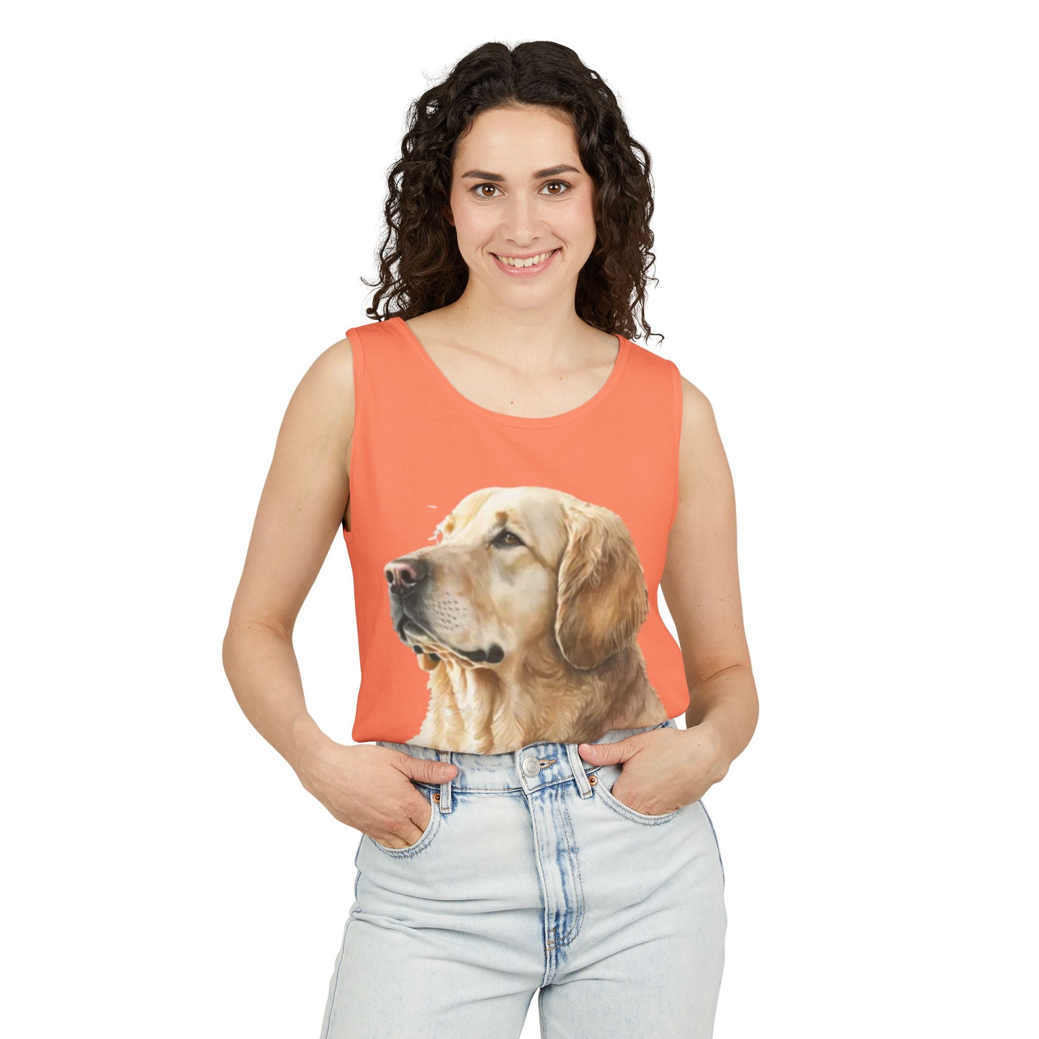 golden retriever watercolor shirt, golden retriever tank top, dog lover summer clothing, golden retriever dad shirt, dog lover clothing