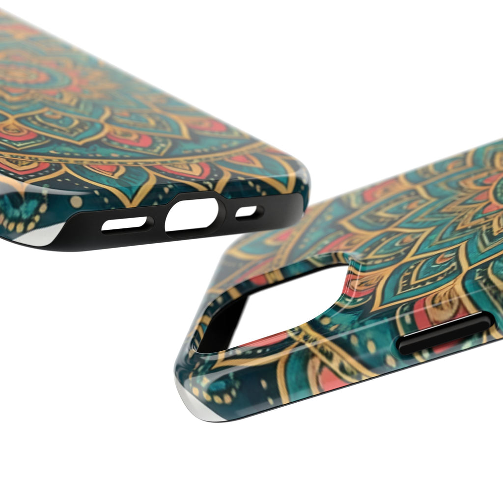 Teal Gold Mandala Tough Phone Case