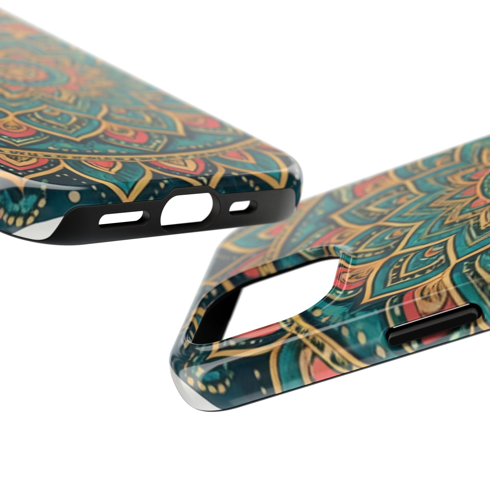 Teal Gold Mandala Tough Phone Case