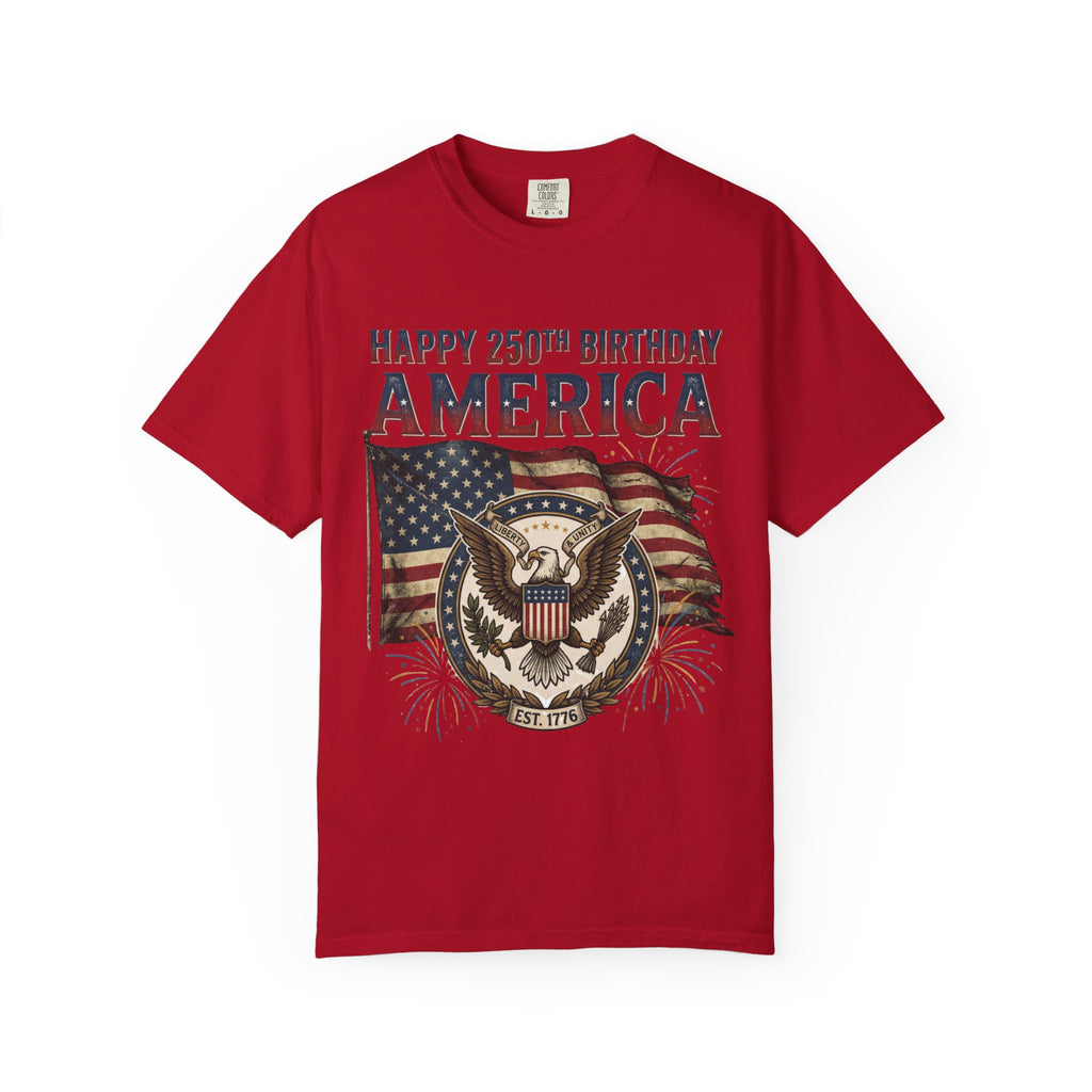 America 250th Anniversary T-Shirt — "Happy 250th Birthday America" Patriotic Tee (1776–2026)