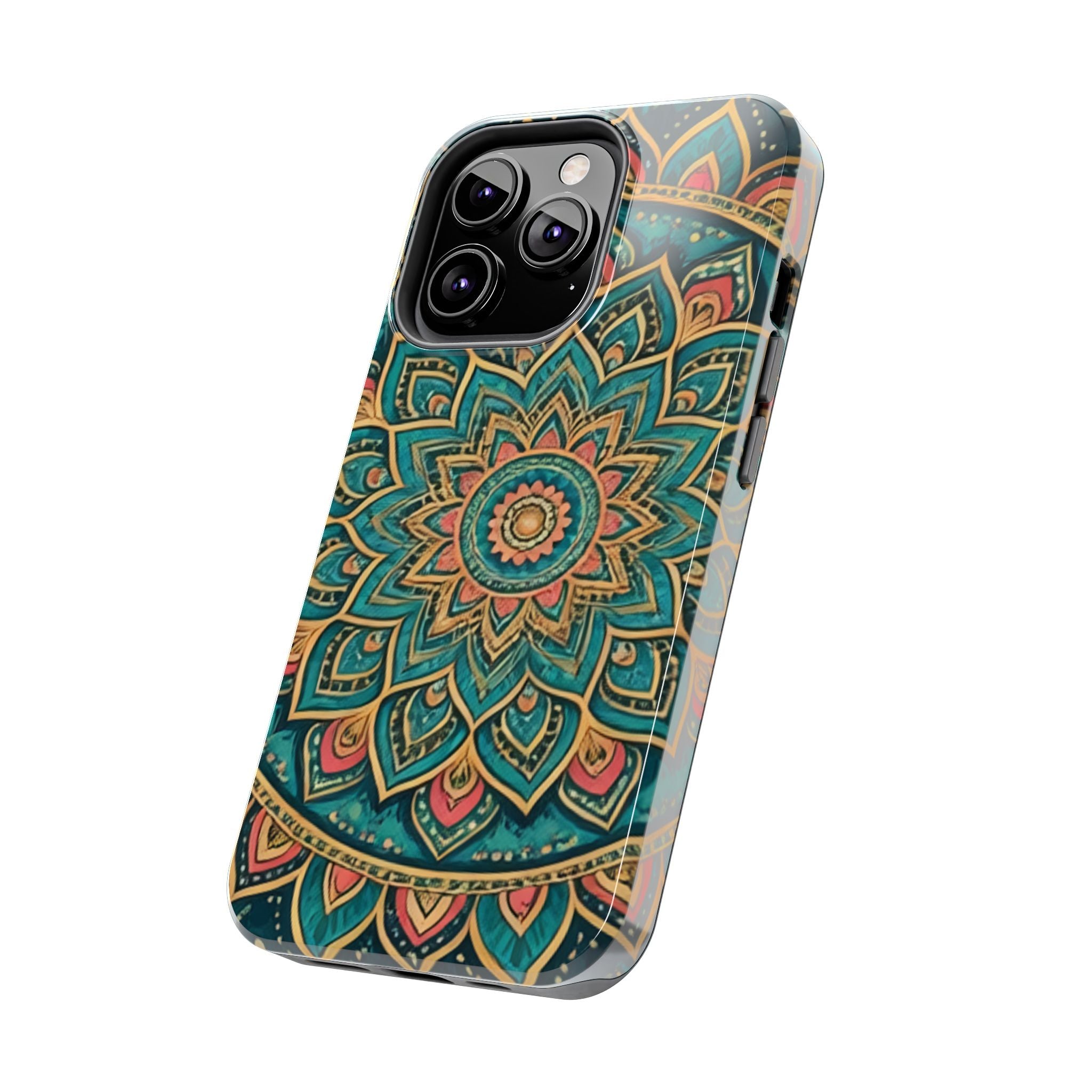 Teal Gold Mandala Tough Phone Case