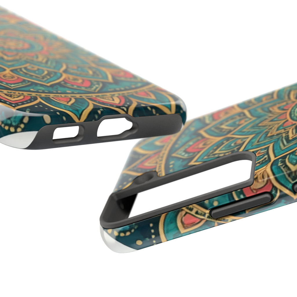 Teal Gold Mandala Tough Phone Case