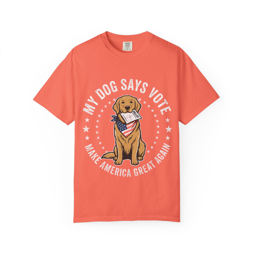 My Dog Says Vote Make America Great Again T-Shirt | Golden Retriever, Patriotic