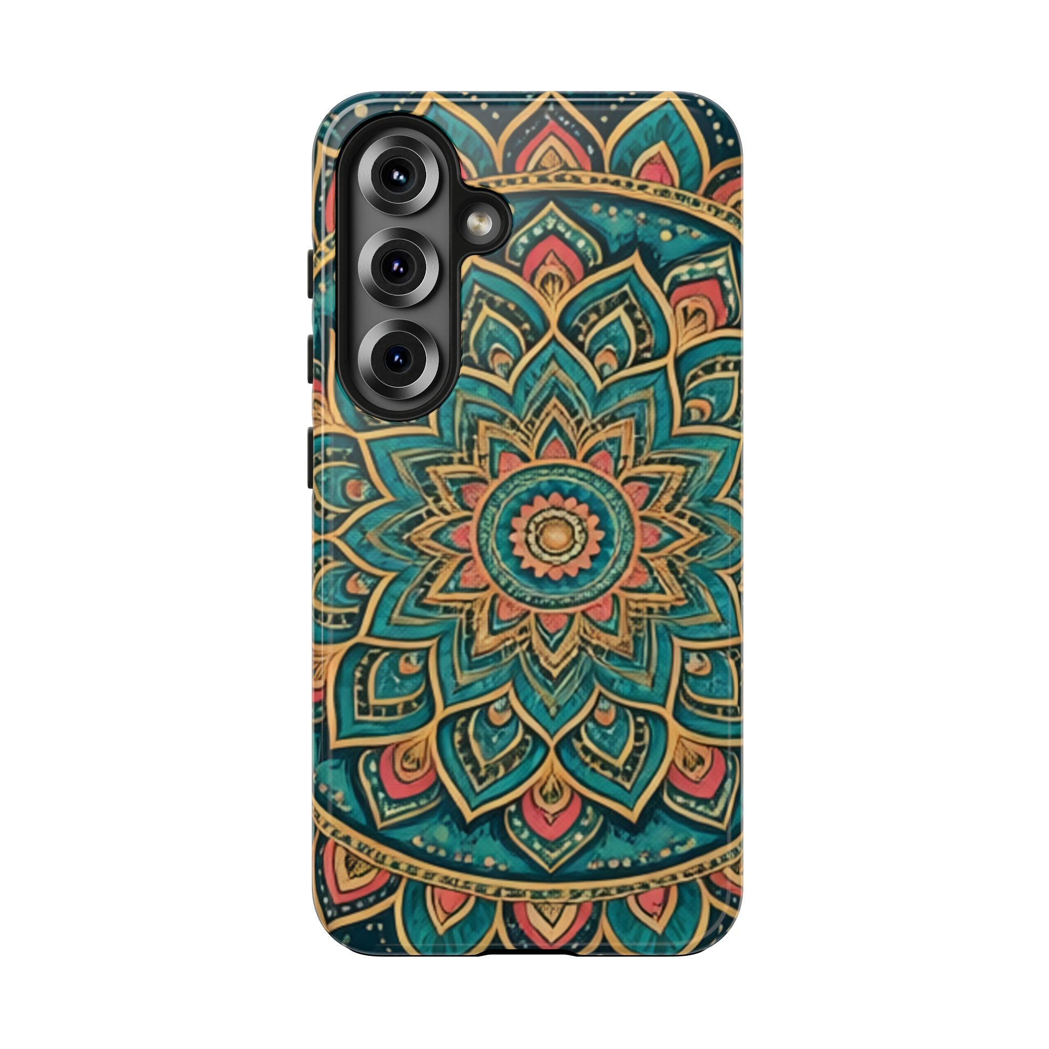 Teal Gold Mandala Tough Phone Case