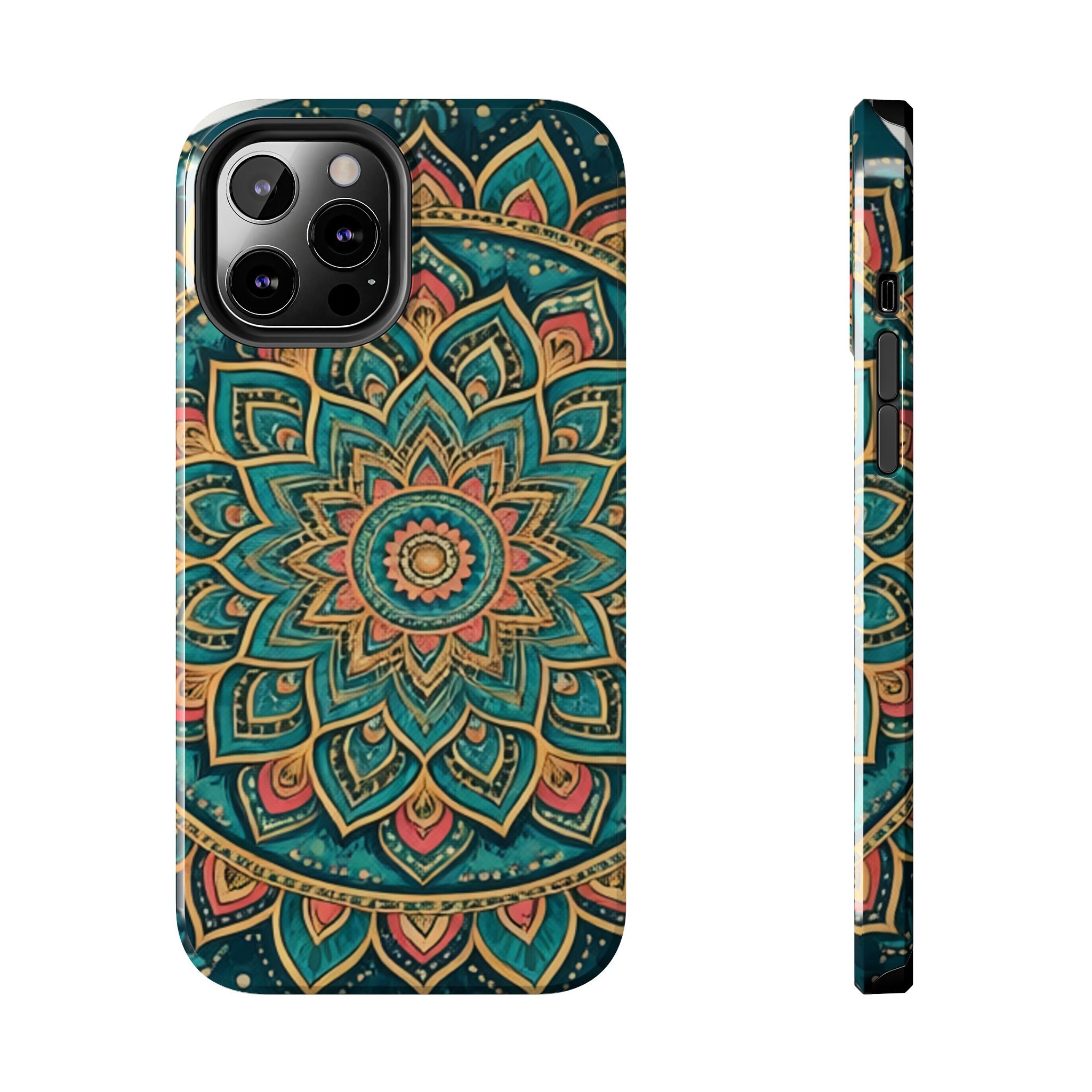 Teal Gold Mandala Tough Phone Case