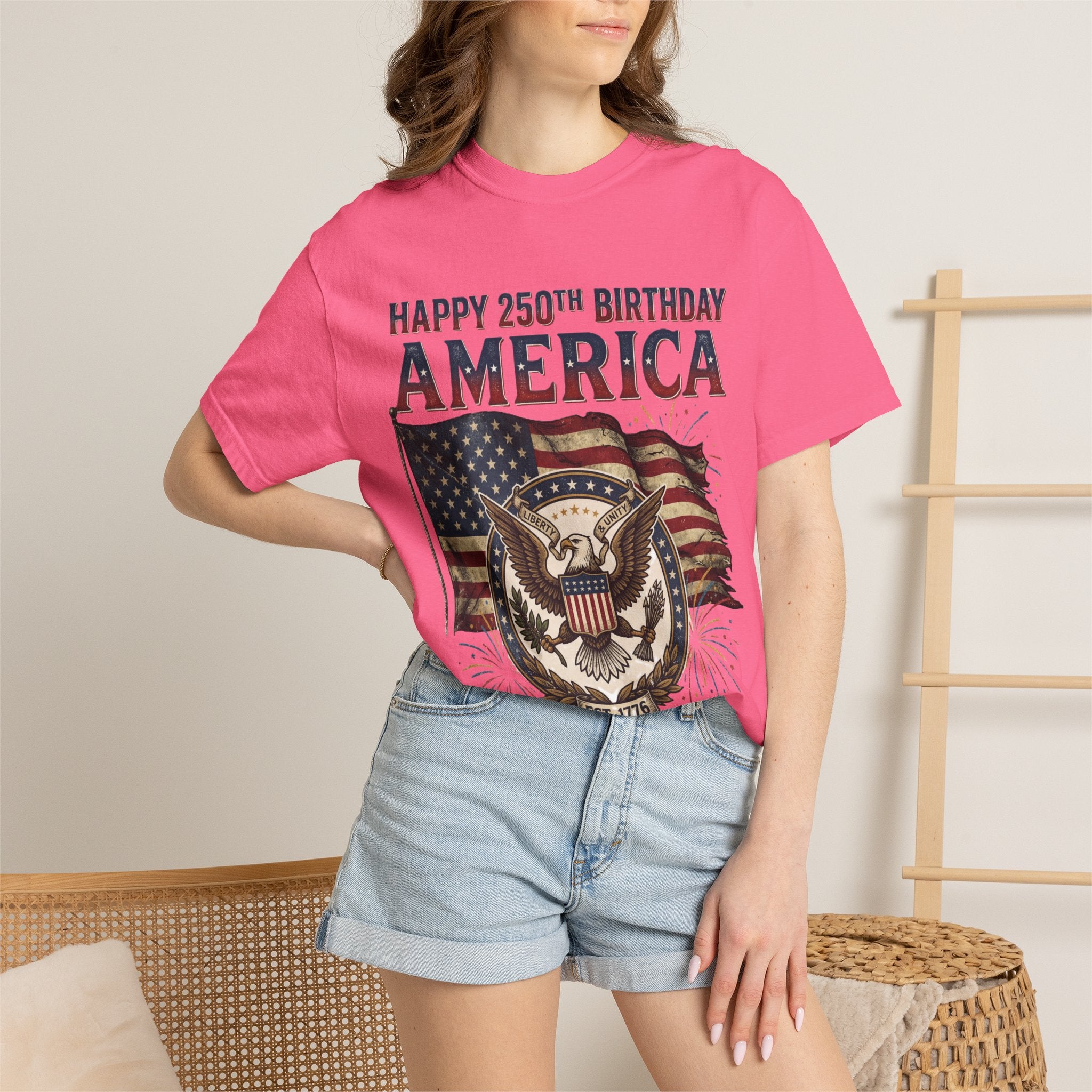 America 250th Anniversary T-Shirt — "Happy 250th Birthday America" Patriotic Tee (1776–2026)