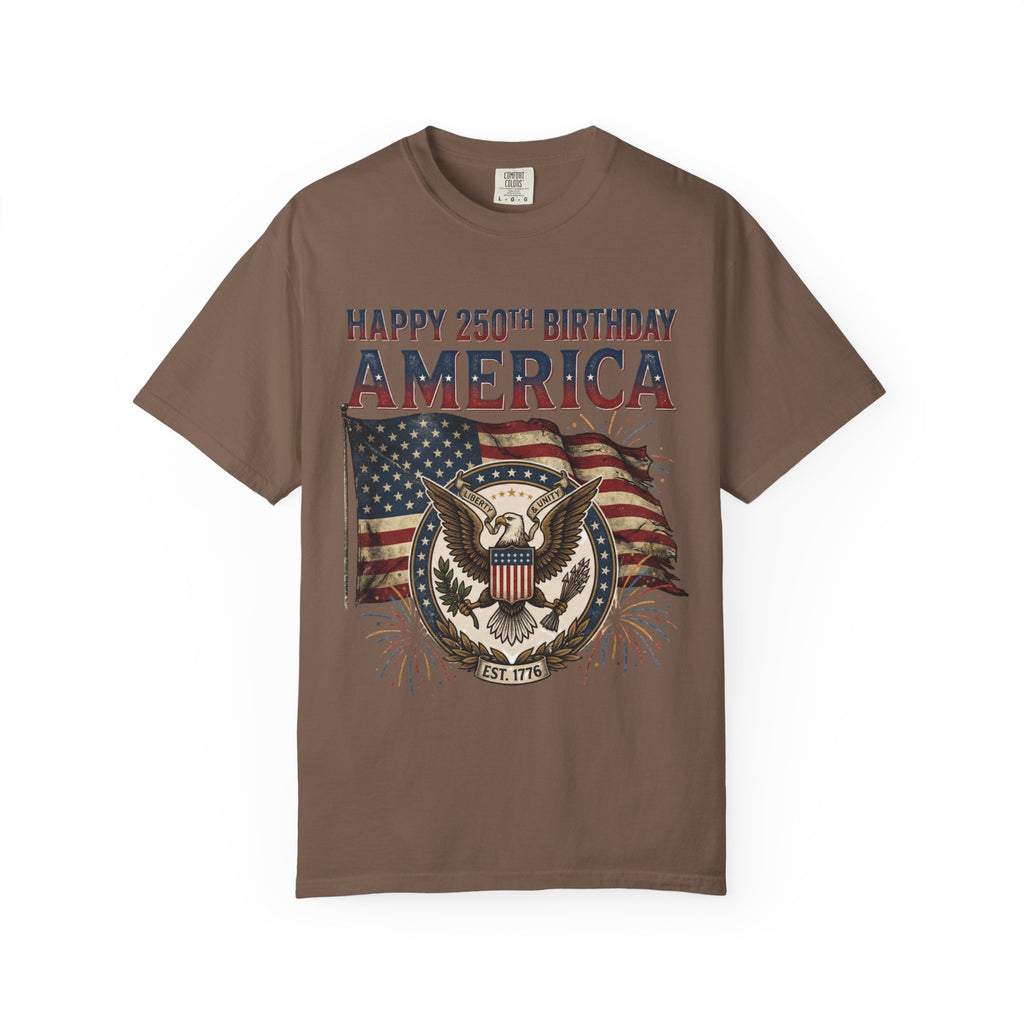 America 250th Anniversary T-Shirt — "Happy 250th Birthday America" Patriotic Tee (1776–2026)