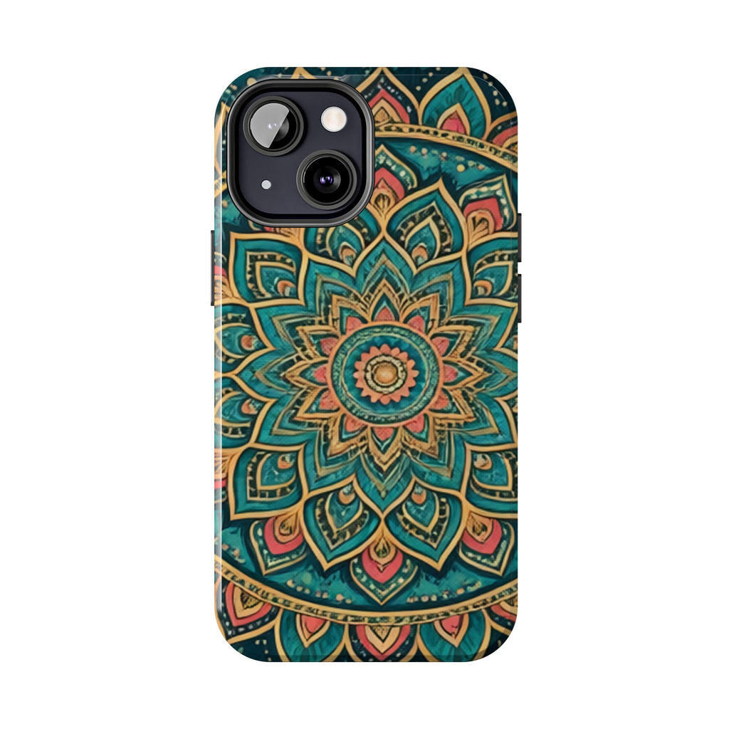 Teal Gold Mandala Tough Phone Case