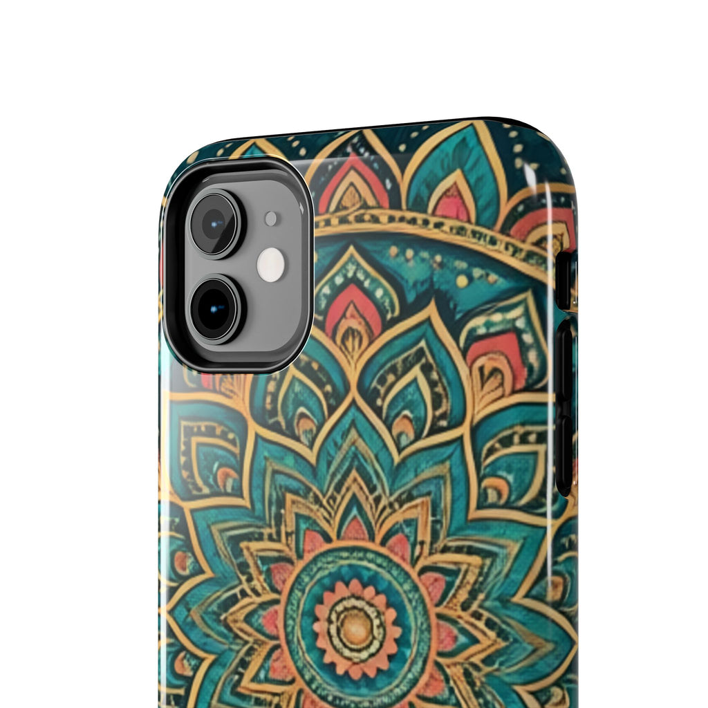 Teal Gold Mandala Tough Phone Case