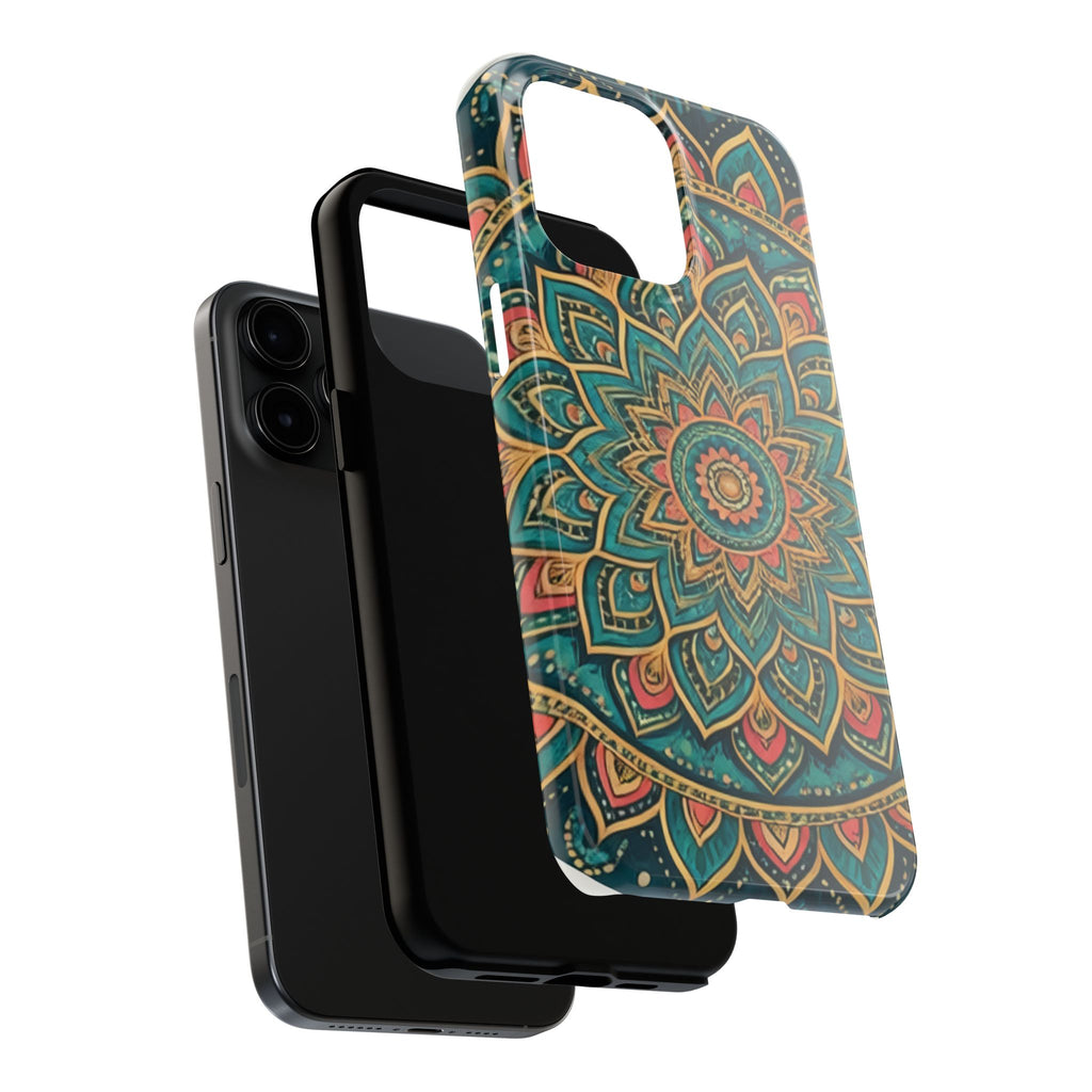 Teal Gold Mandala Tough Phone Case