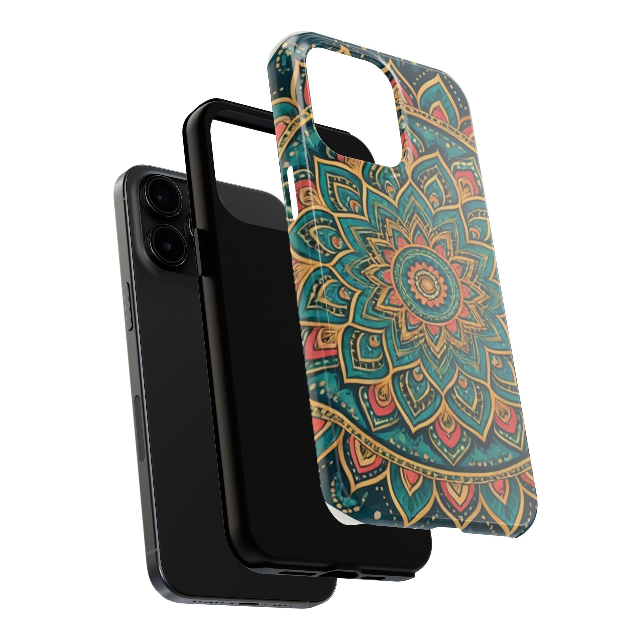 Teal Gold Mandala Tough Phone Case