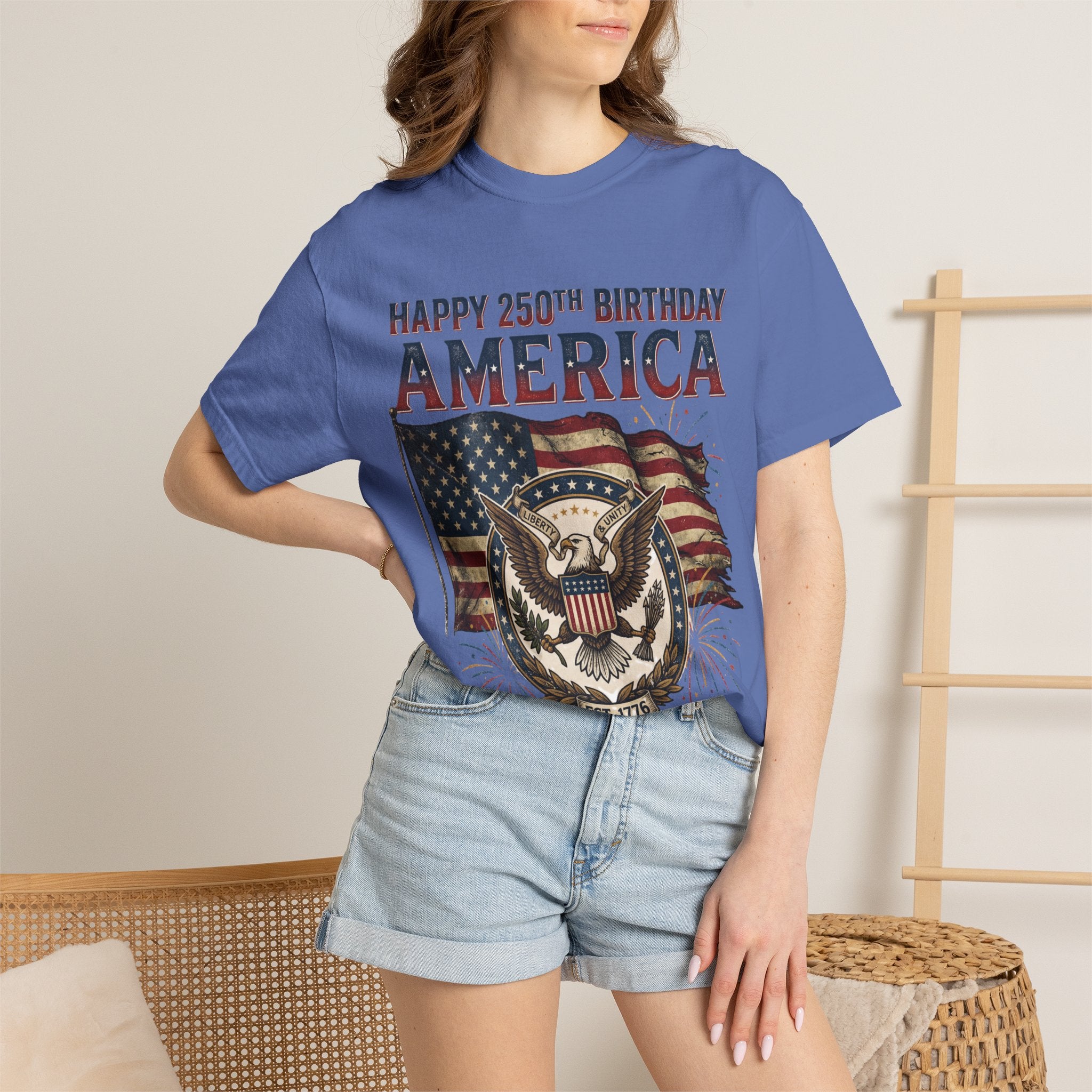 America 250th Anniversary T-Shirt — "Happy 250th Birthday America" Patriotic Tee (1776–2026)