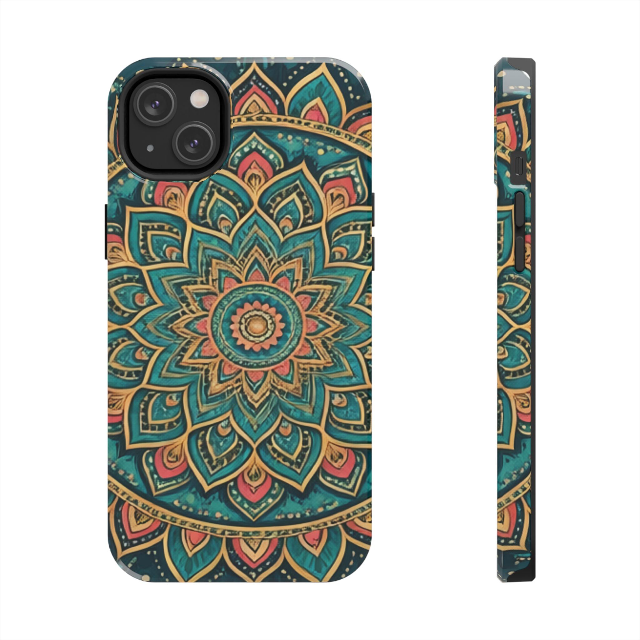 Teal Gold Mandala Tough Phone Case