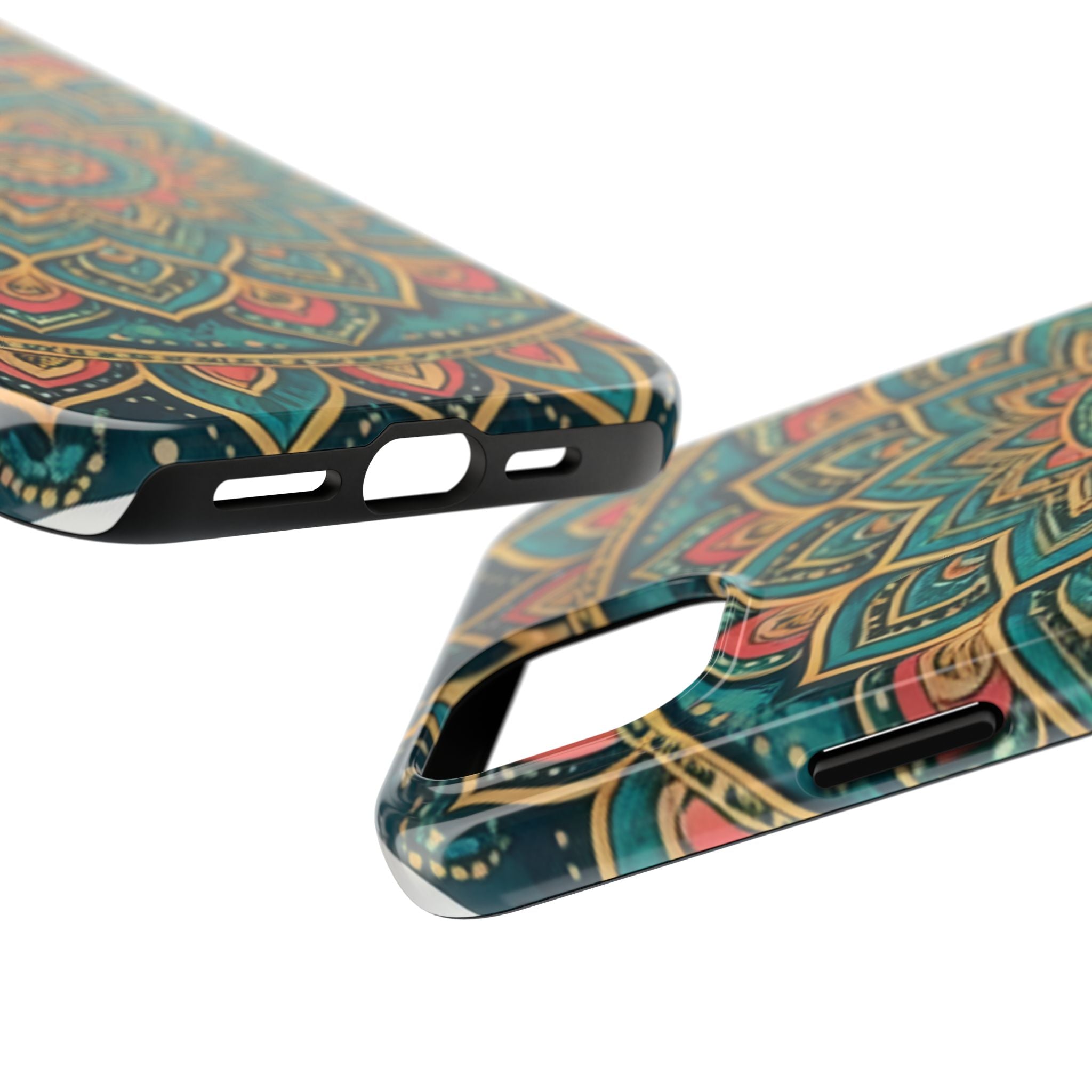 Teal Gold Mandala Tough Phone Case