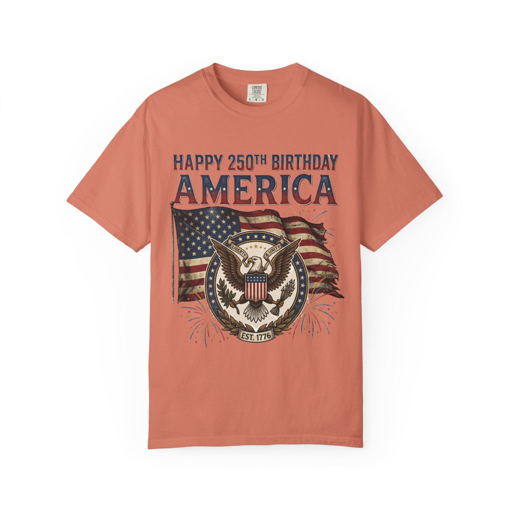 America 250th Anniversary T-Shirt — "Happy 250th Birthday America" Patriotic Tee (1776–2026)