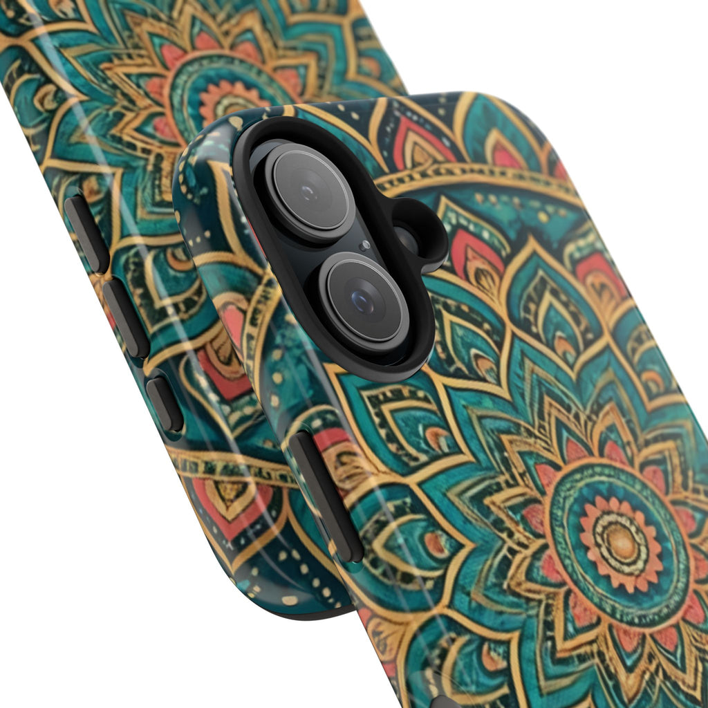 Teal Gold Mandala Tough Phone Case