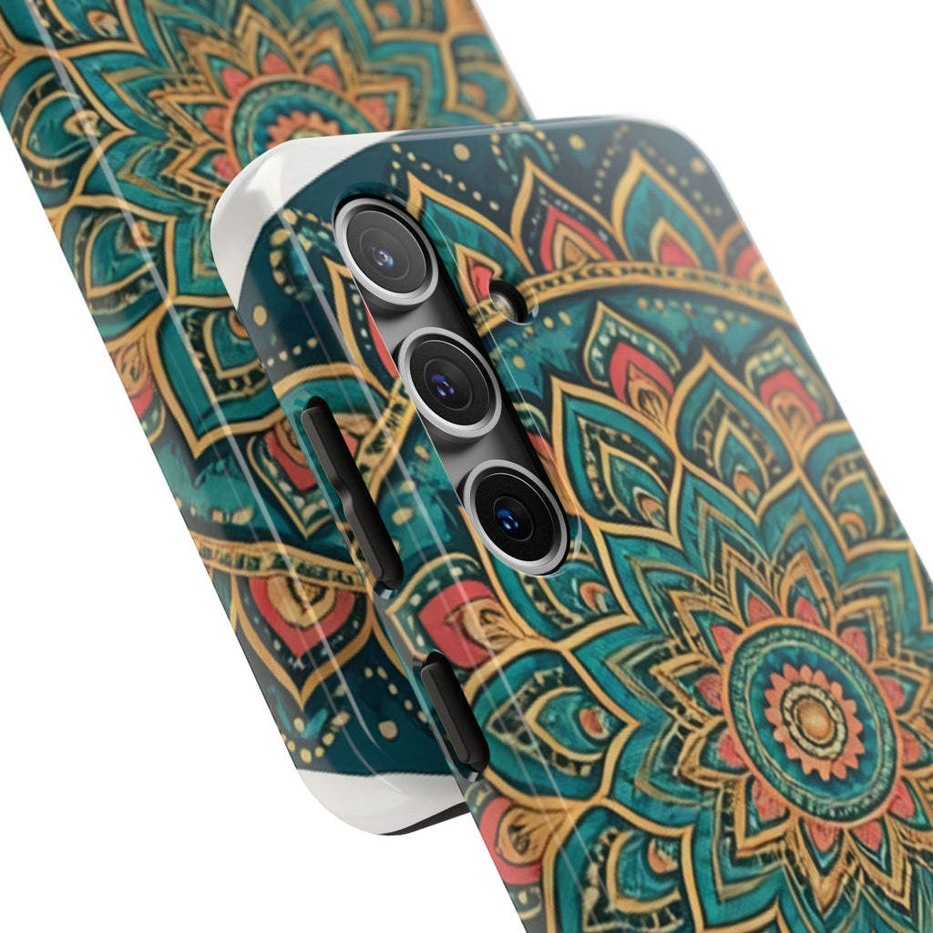 Teal Gold Mandala Tough Phone Case