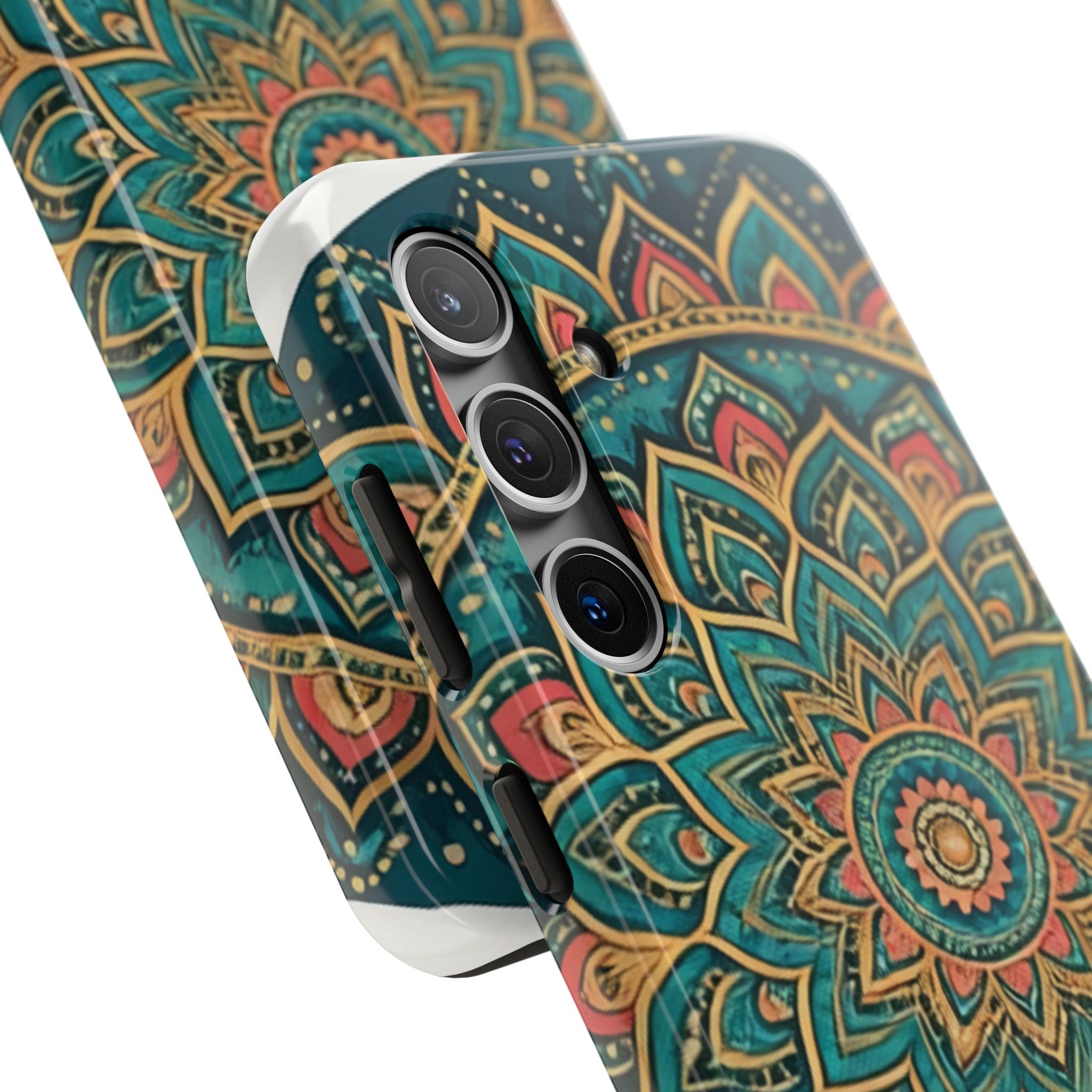 Teal Gold Mandala Tough Phone Case