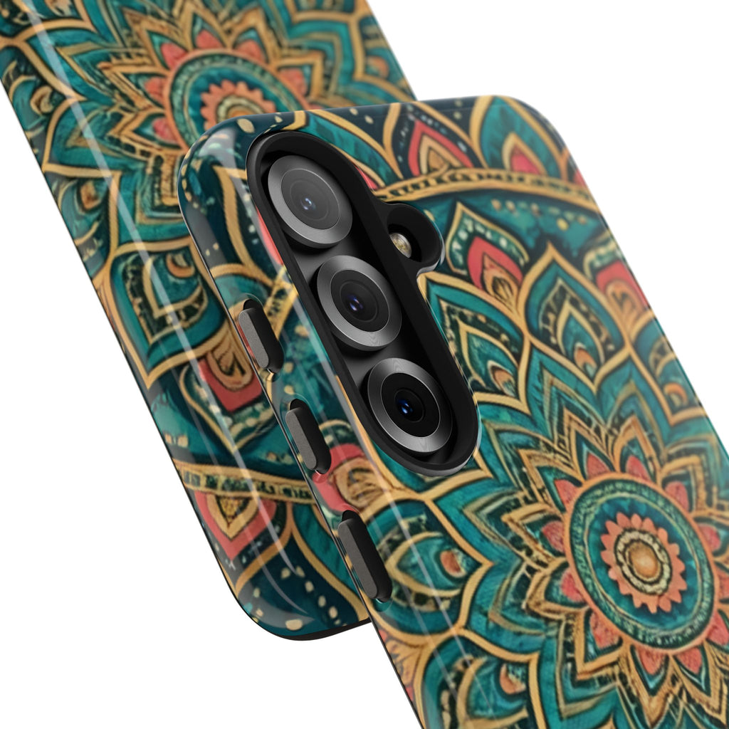 Teal Gold Mandala Tough Phone Case