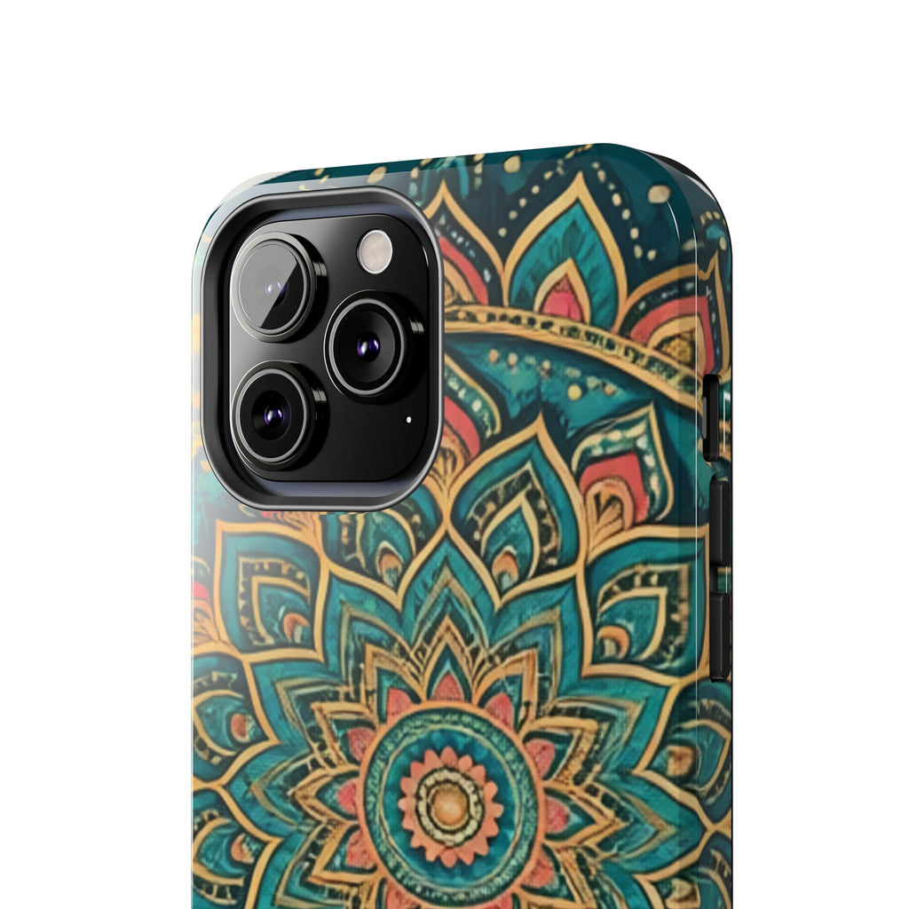Teal Gold Mandala Tough Phone Case