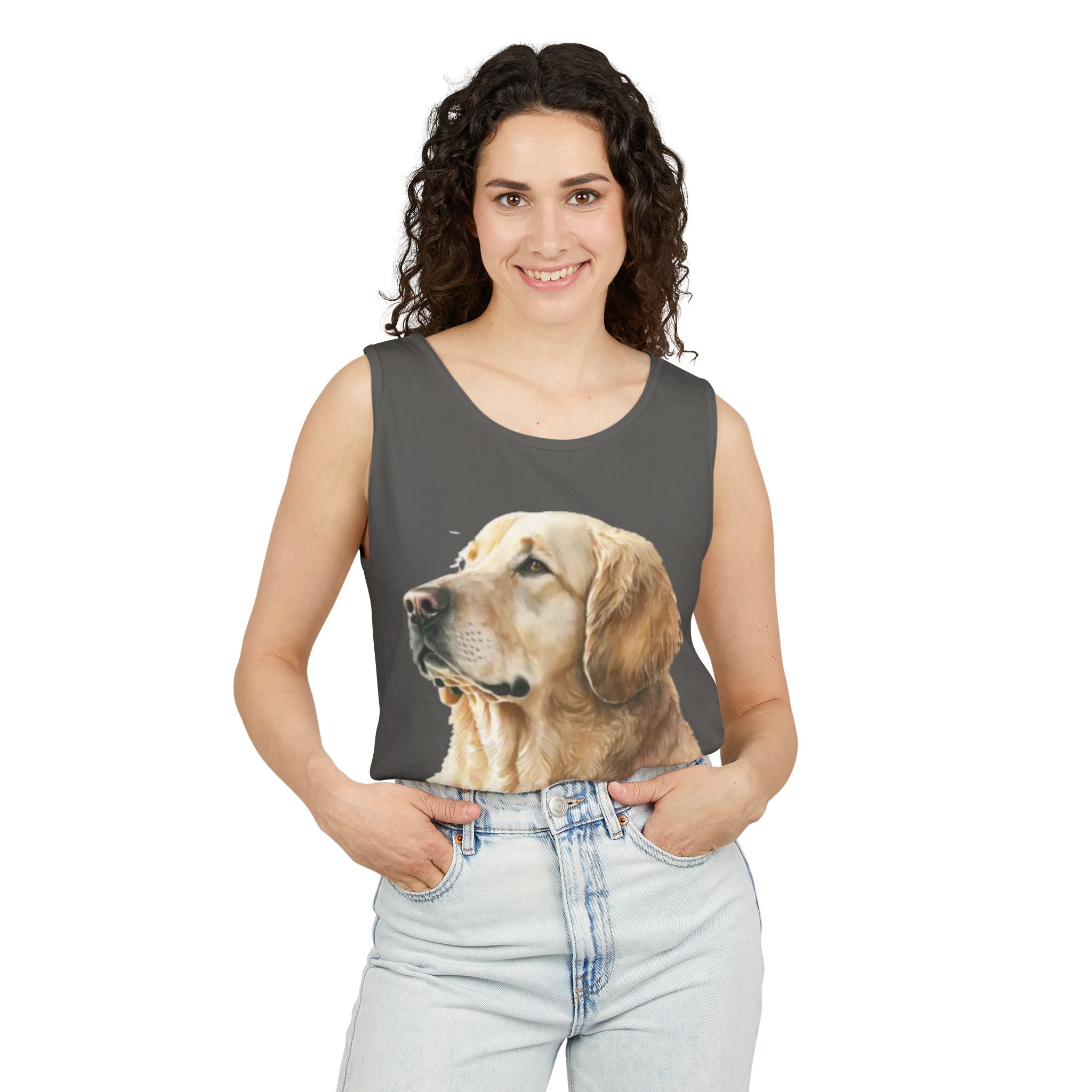 golden retriever watercolor shirt, golden retriever tank top, dog lover summer clothing, golden retriever dad shirt, dog lover clothing