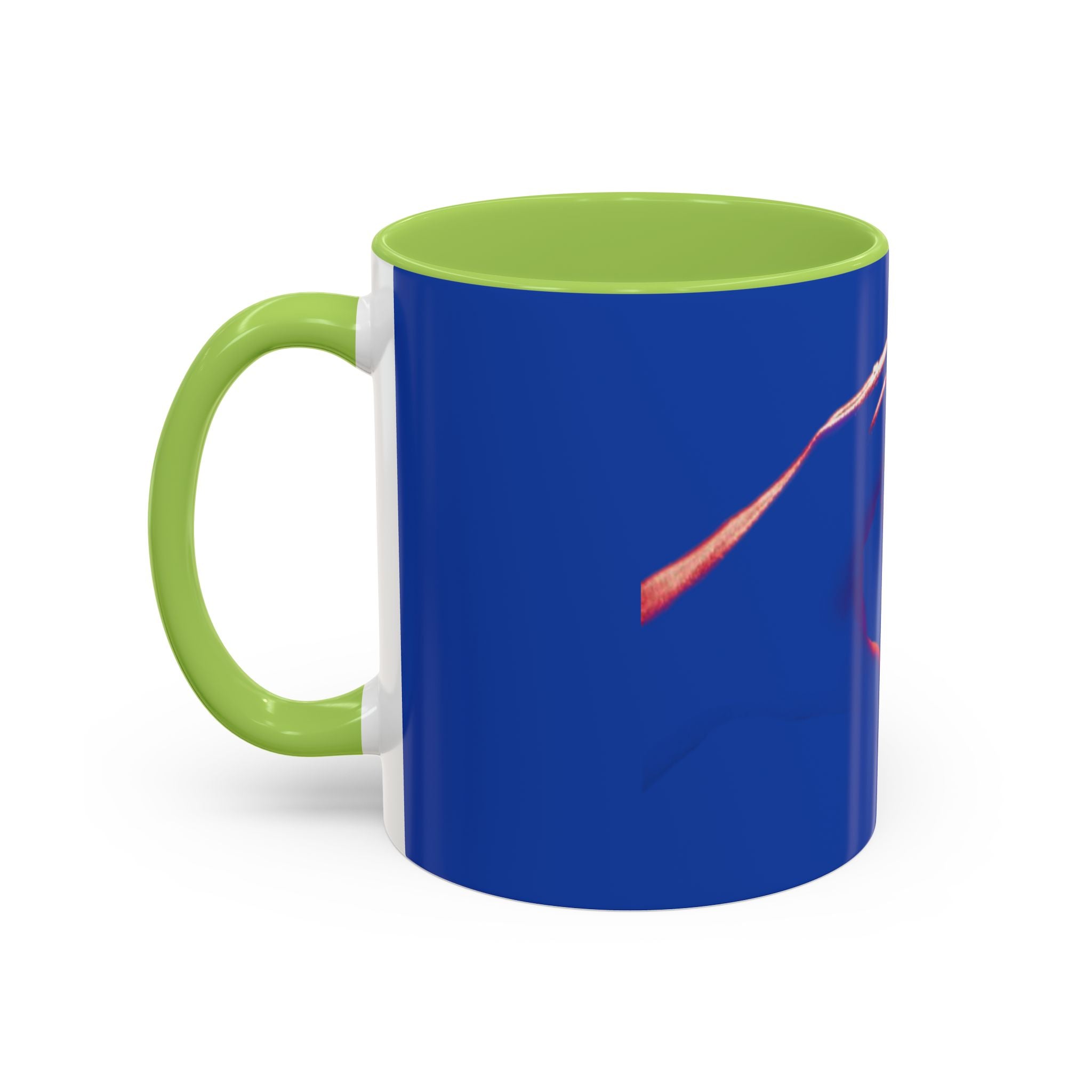 Blue Accent Coffee Mug with Neon Heart Hands Design — 11/15oz