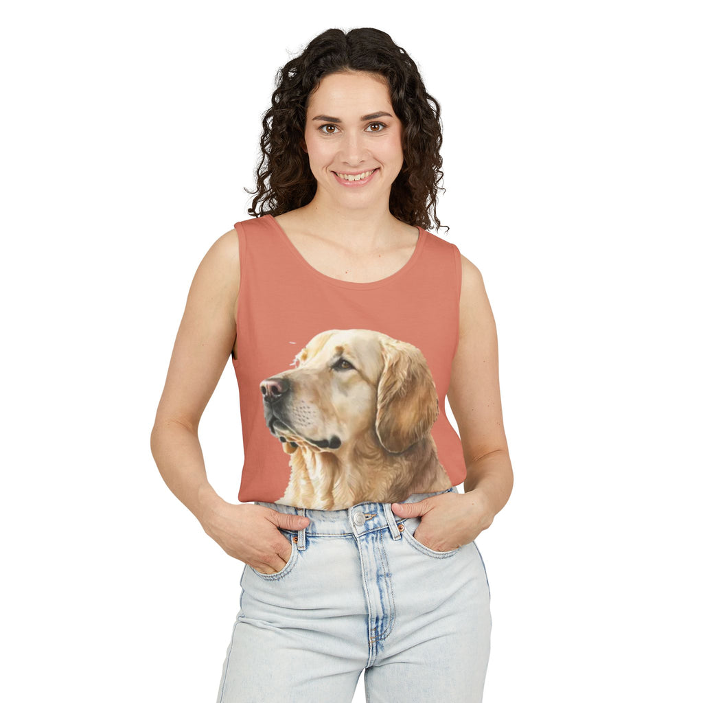 golden retriever watercolor shirt, golden retriever tank top, dog lover summer clothing, golden retriever dad shirt, dog lover clothing