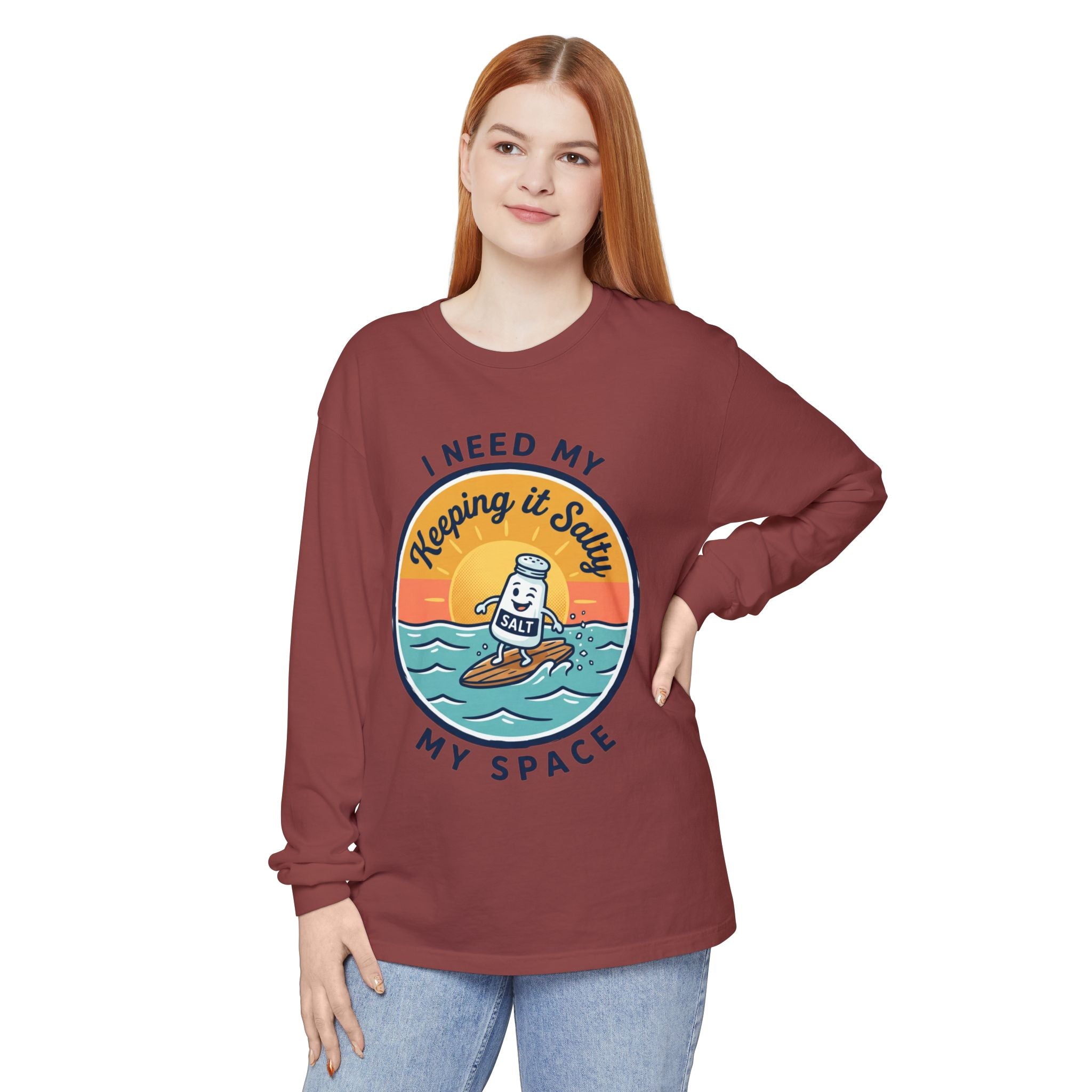 Keeping It Salty surf salt shaker illustration Long Sleeve T-Shirt | Summer beach vibes