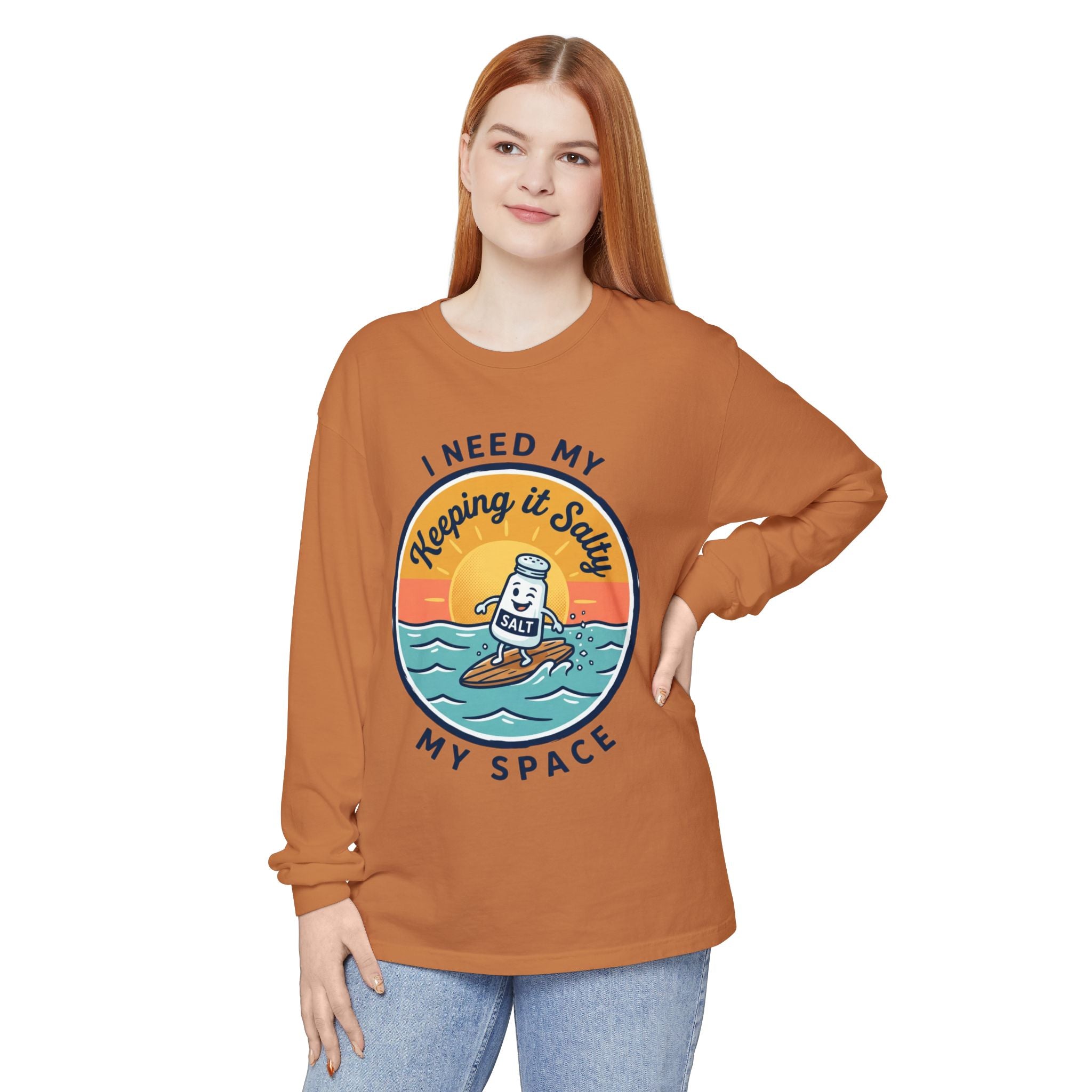 Keeping It Salty surf salt shaker illustration Long Sleeve T-Shirt | Summer beach vibes