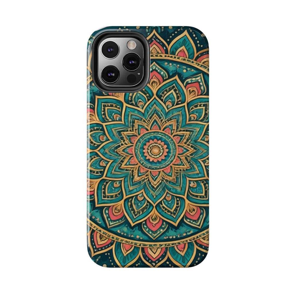 Teal Gold Mandala Tough Phone Case