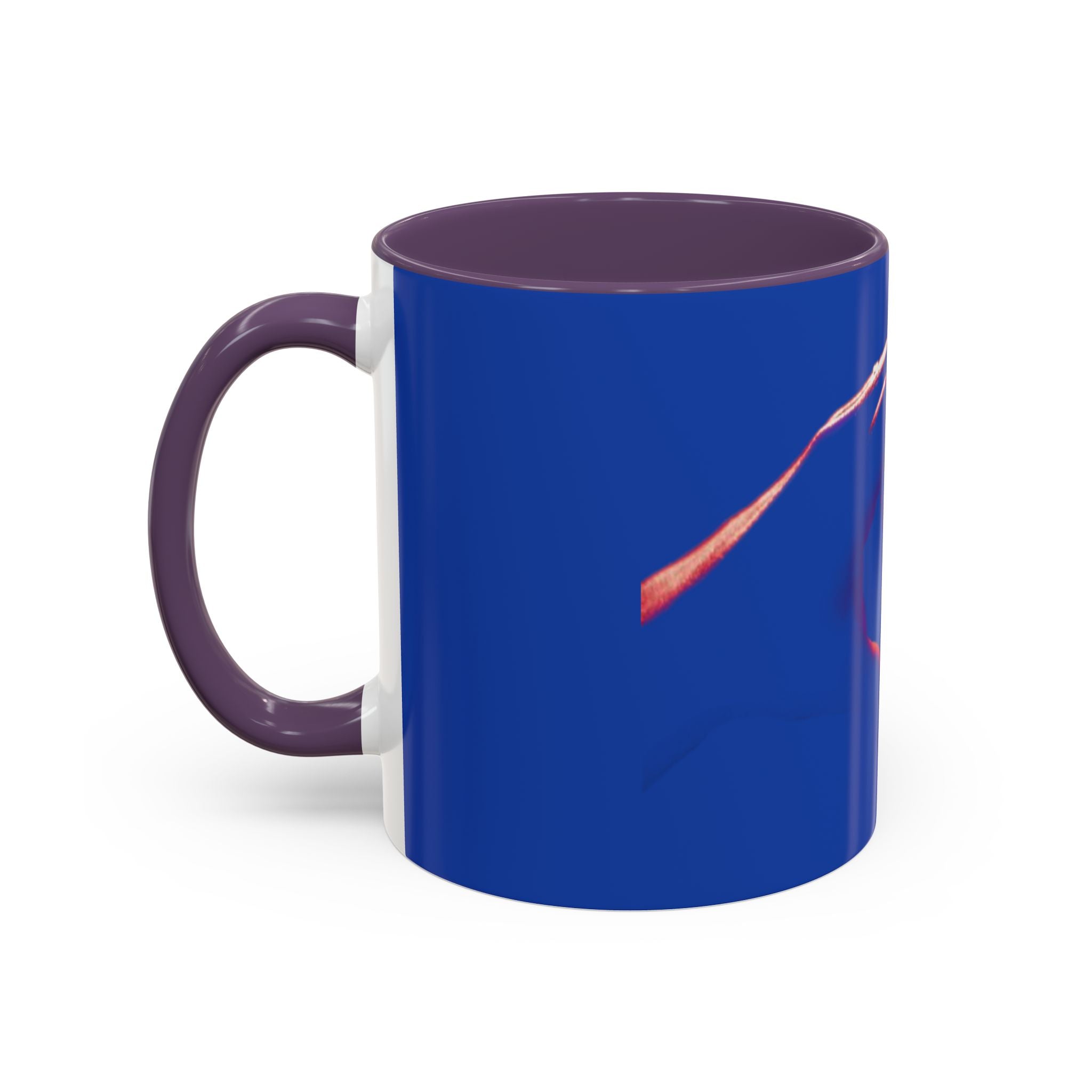 Blue Accent Coffee Mug with Neon Heart Hands Design — 11/15oz
