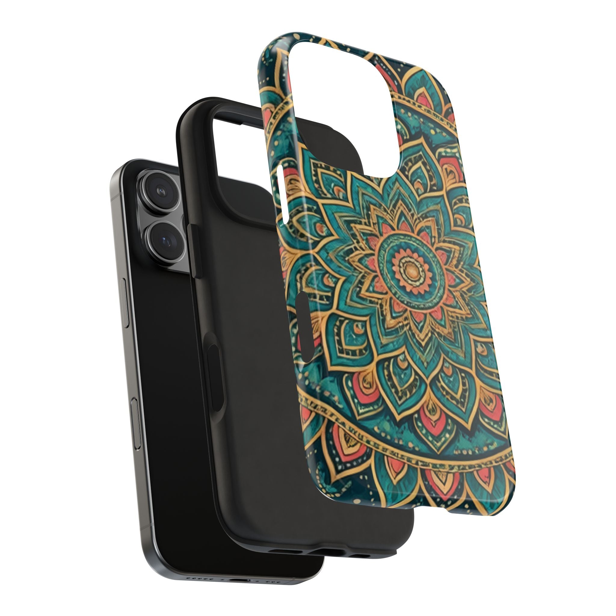Teal Gold Mandala Tough Phone Case